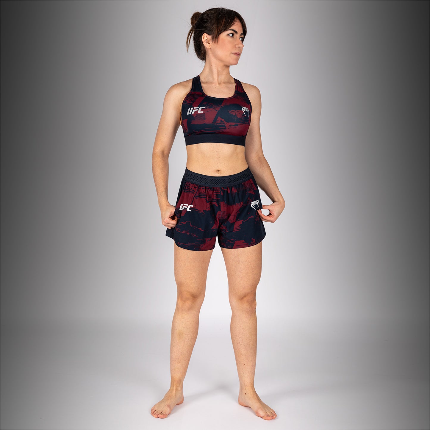 UFC Zenith by Venum Authentic Fight Week Short Performance Mujer - Azul marino/Burdeos/Plateado