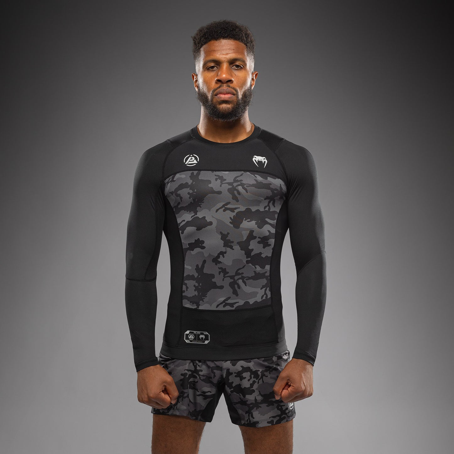 Venum x Polaris Camiseta de Manga Larga Rashguard - Negro/Gris Tormenta