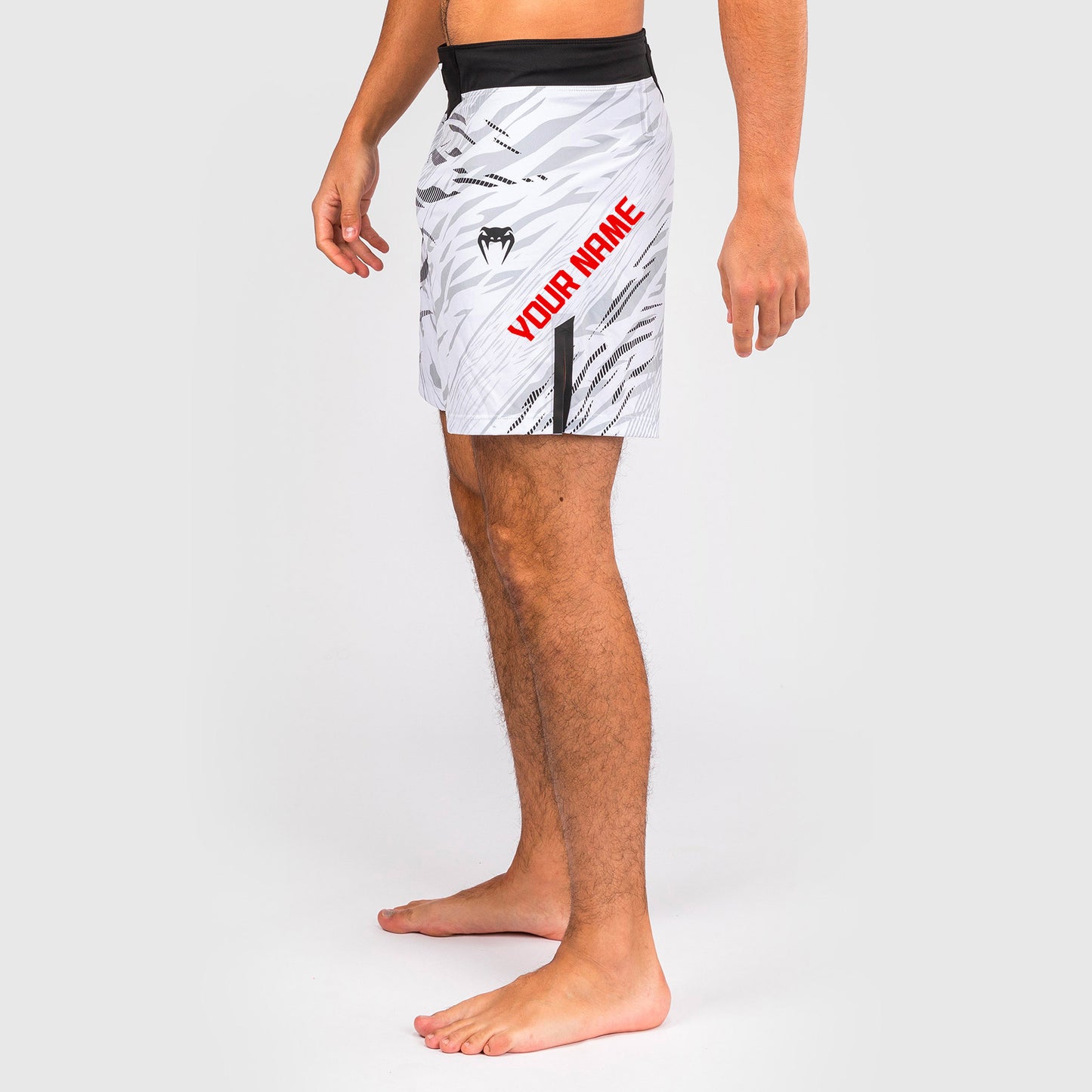 UFC Fusion by Venum Personalizados Authentic Fight Night Shorts de Lucha para Hombre - Ajuste Corto - Blanco