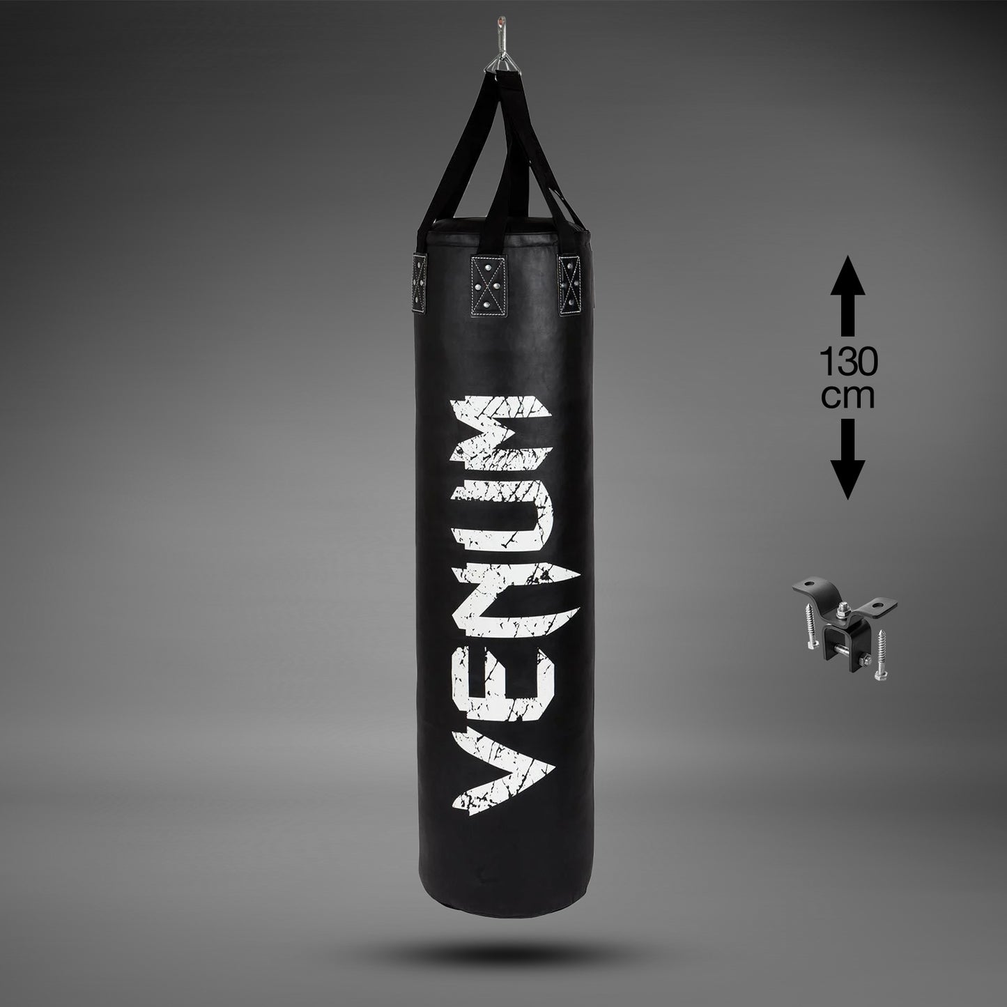 Saco de Boxeo Venum Challenger (gancho incluido) - Negro/Blanco - 130 cm - Lleno