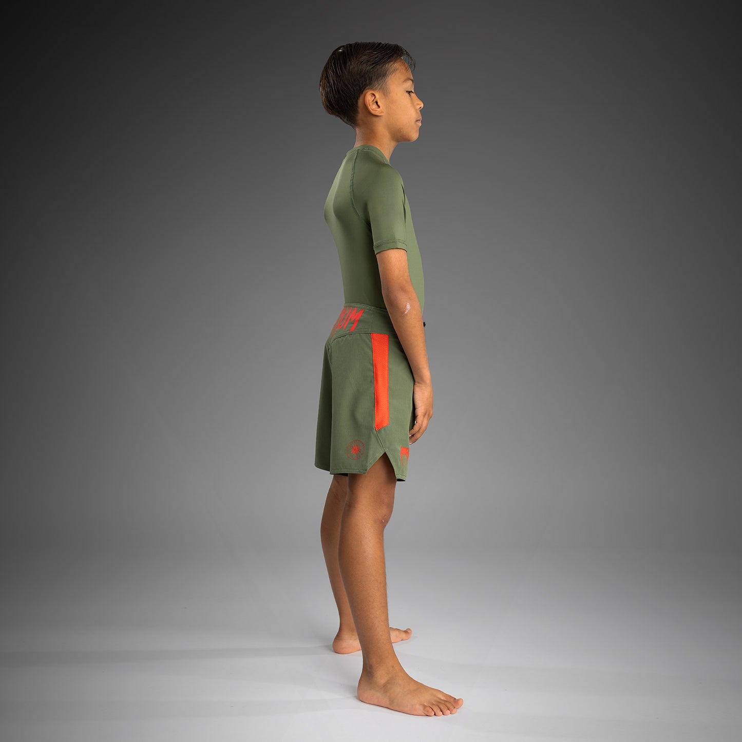 Venum Light Pantalones de Lucha para Niños - Verde Ejército/Naranja