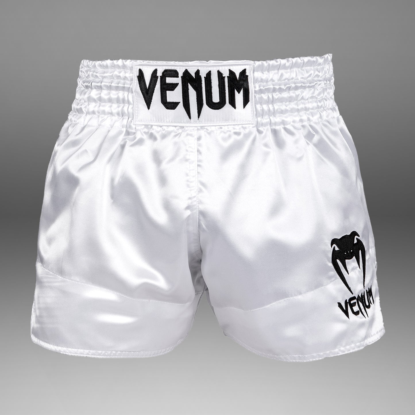 Pantalones Cortos de Muay Thai Venum Classic - Blanco/Negro