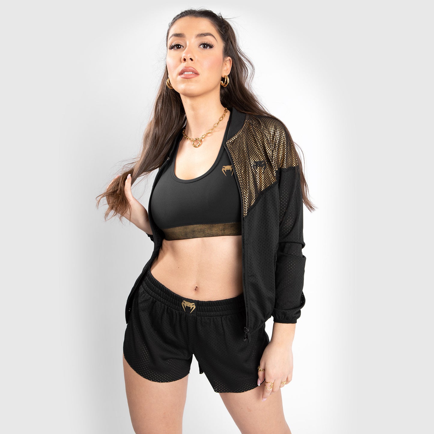 Chaqueta de malla Venum Lightning - Para mujer - Negro/Dorado