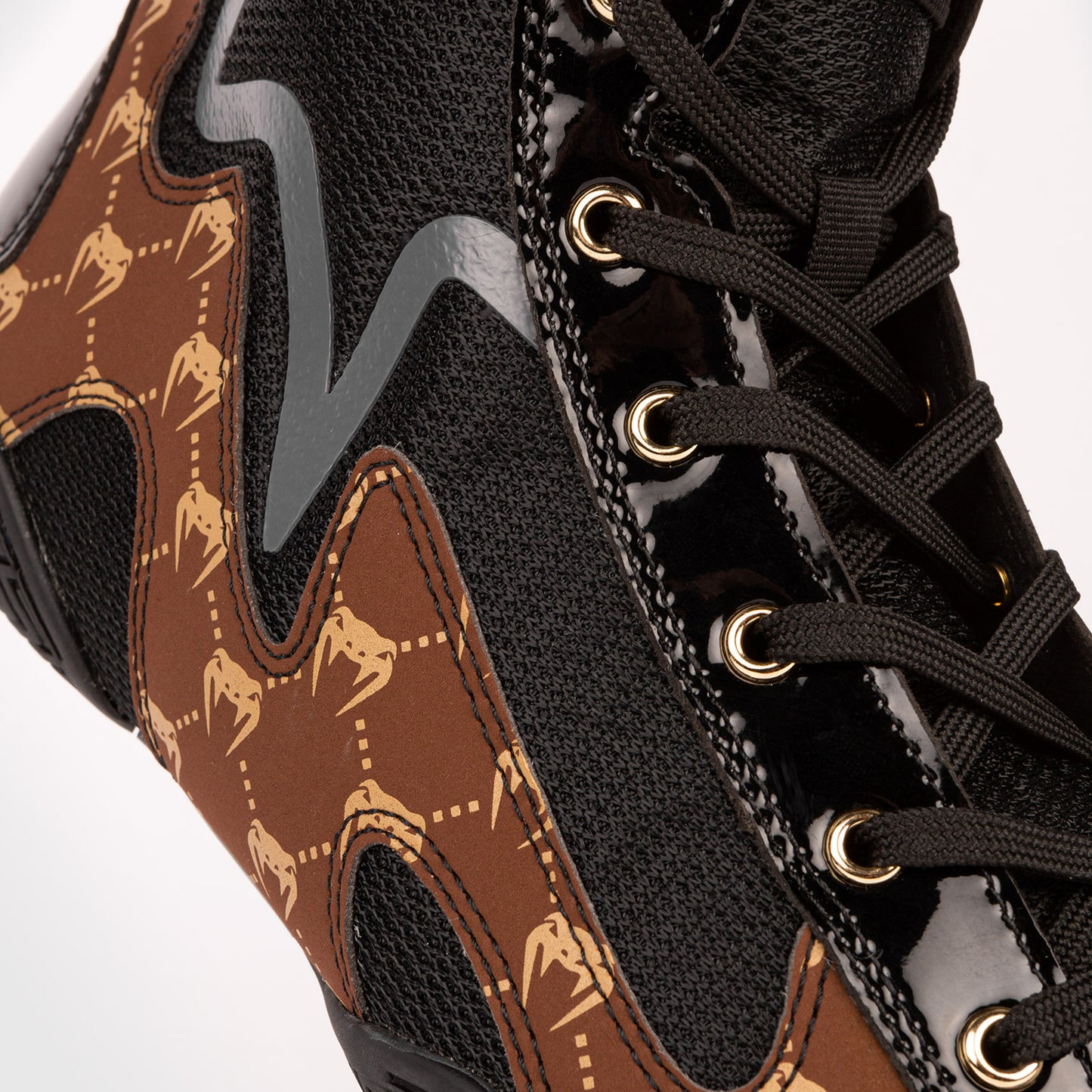 Zapatillas de boxeo Venum Elite Evo Monogram - Negro/Marrón