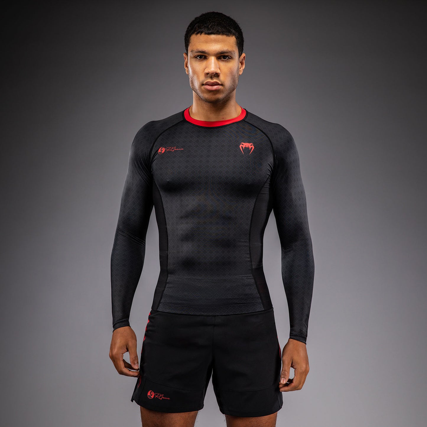 Venum x Roger Gracie Signature Rashguard Manga Larga - Negro/Rojo