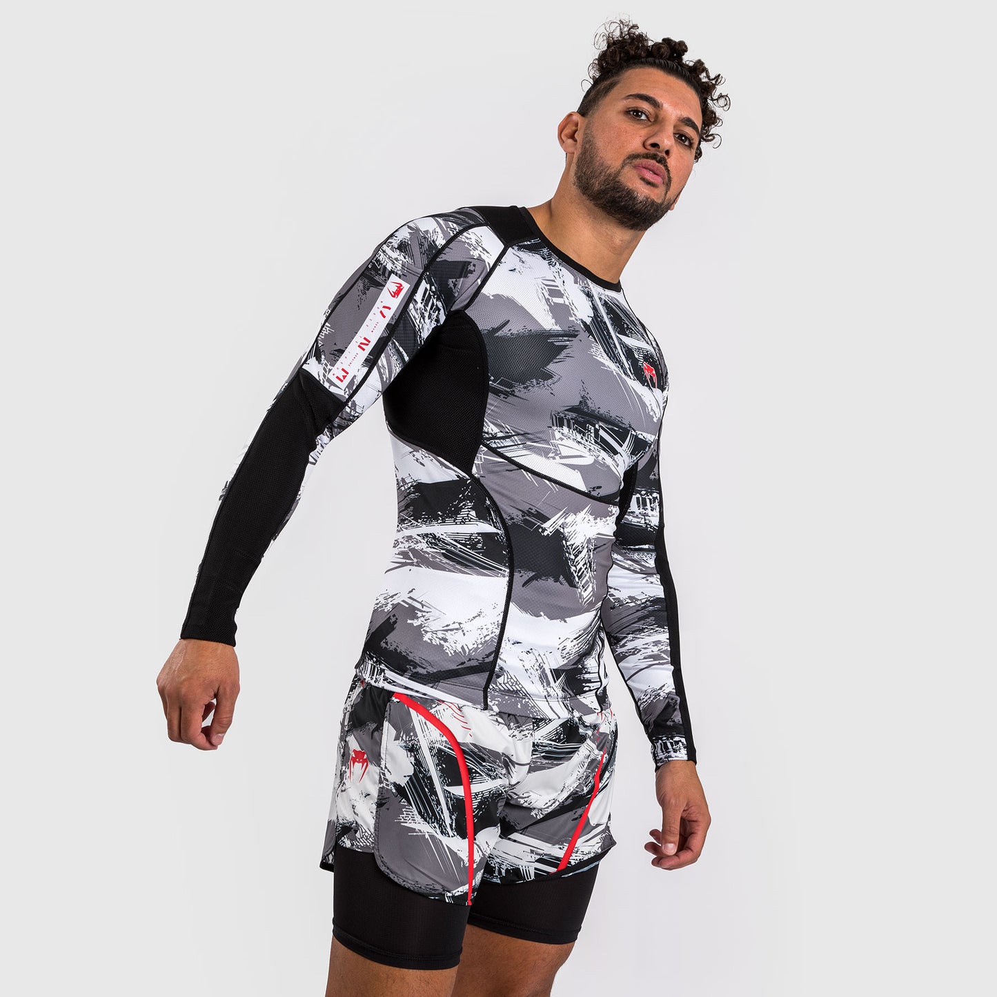 Venum Electron 3.0 Lycra Manga Larga -  Gris/Rojo