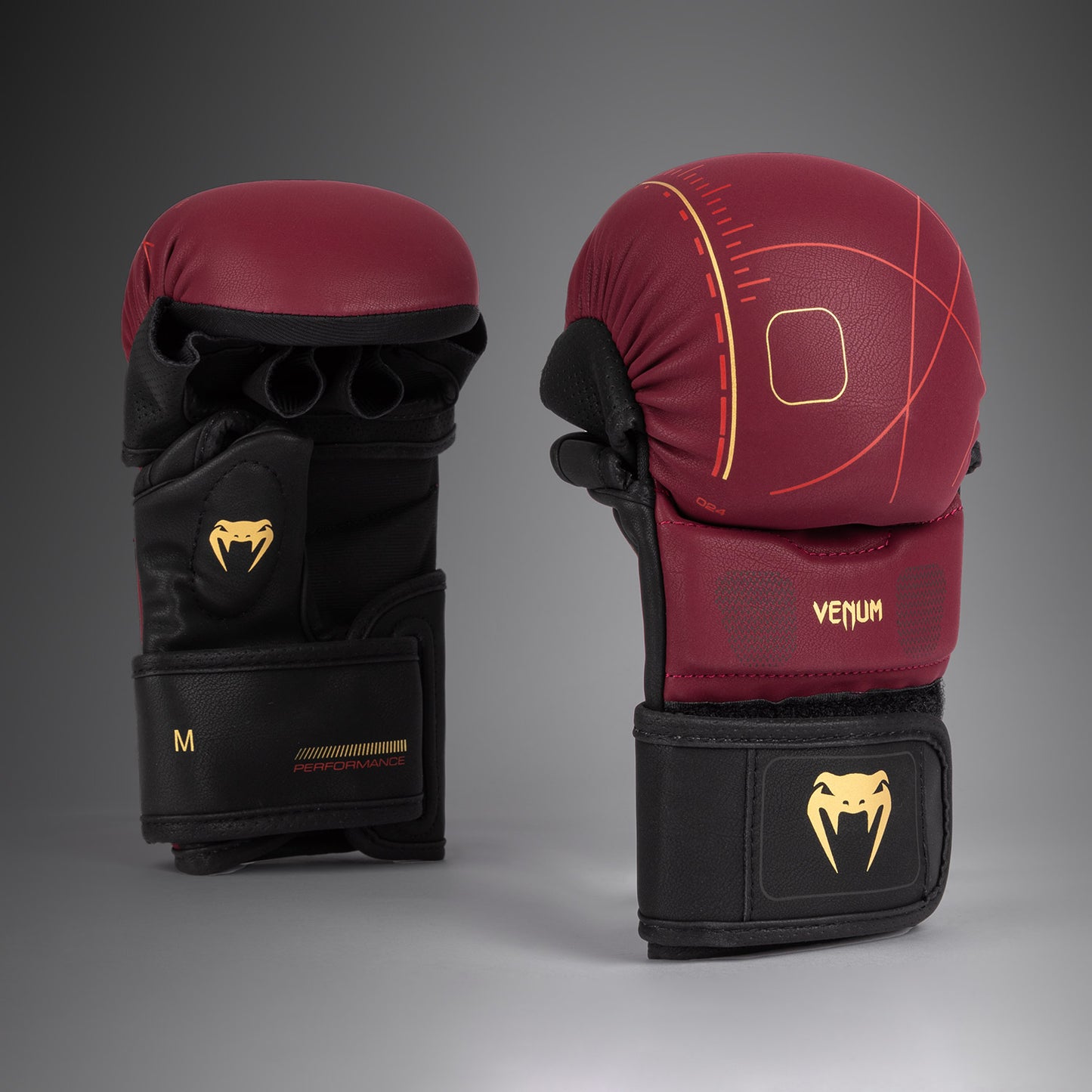 Venum Tactical XT Guantes de combate - Negro/Burdeos/Oro