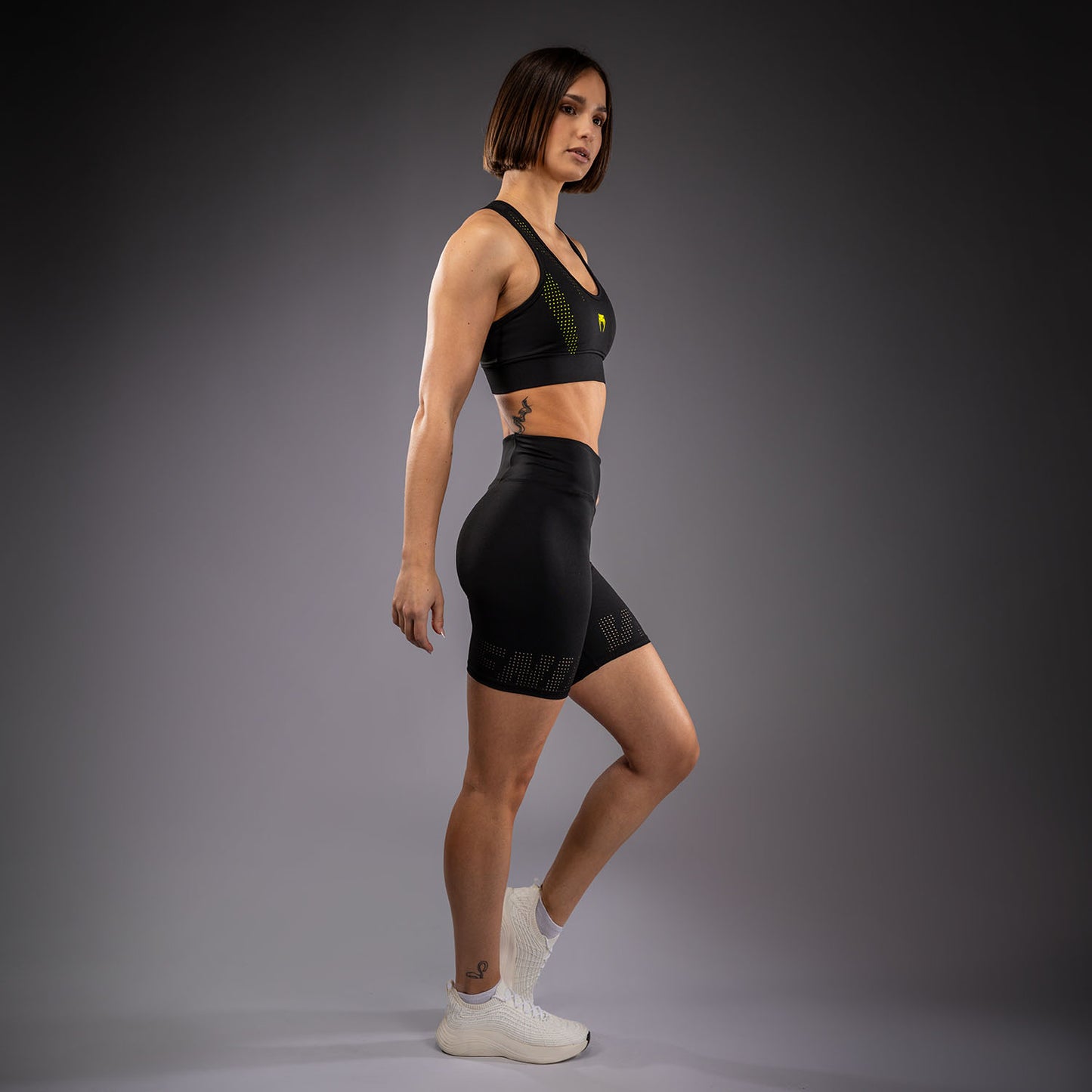 Venum Lazer Short de Compresión Para Mujer - Negro/Amarillo