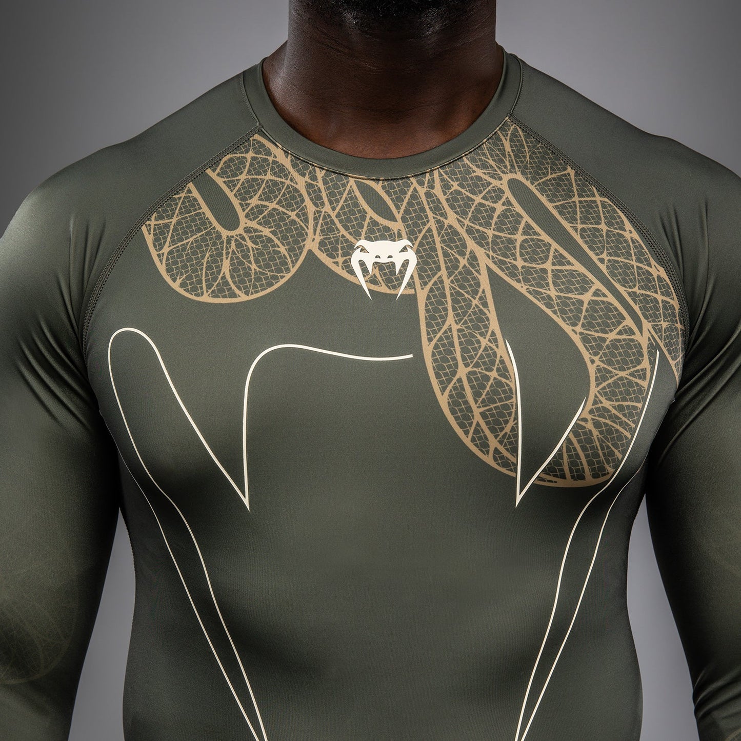Venum Serpenti Rashguard de Manga Larga – Caqui/Bronce/Marfil