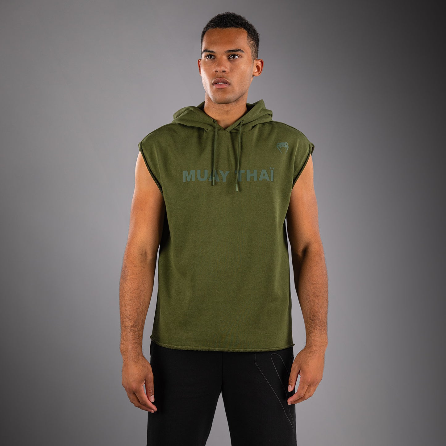 Venum Muay Thai VT Sudadera con Capucha Sin Mangas – Verde Militar