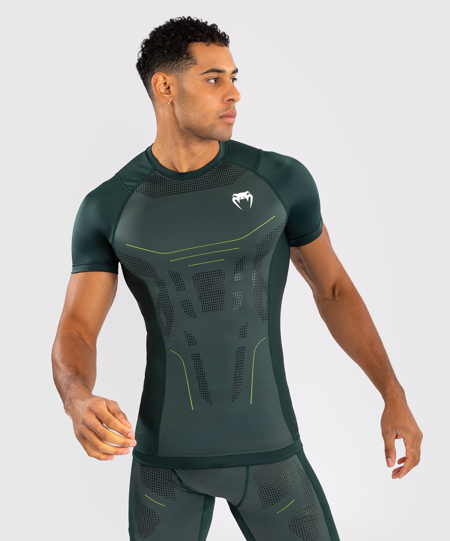 Venum Technical 3.0 Camiseta de Manga Corta Rashguard - Verde Bosque