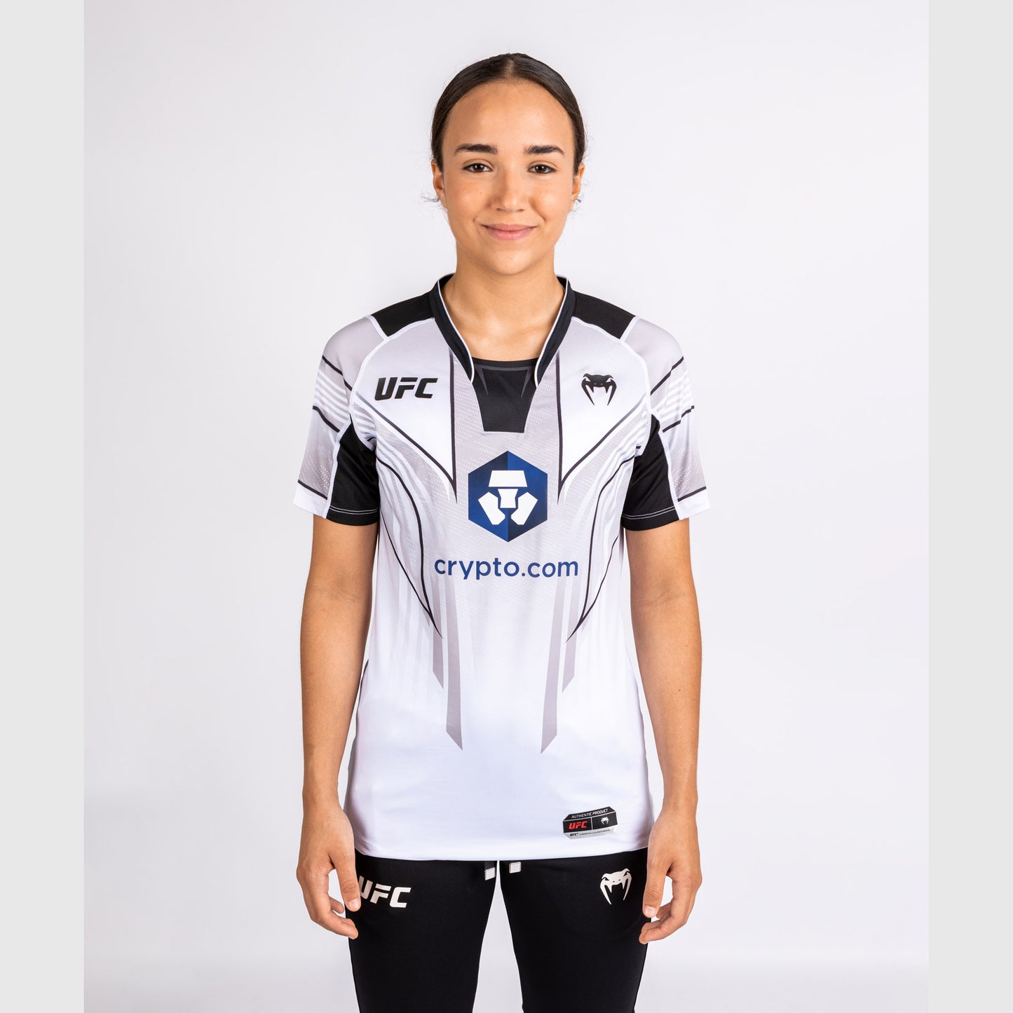 Camiseta UFC Venum Personalizada Auténtica Fight Night 2.0 Mujer - Blanco