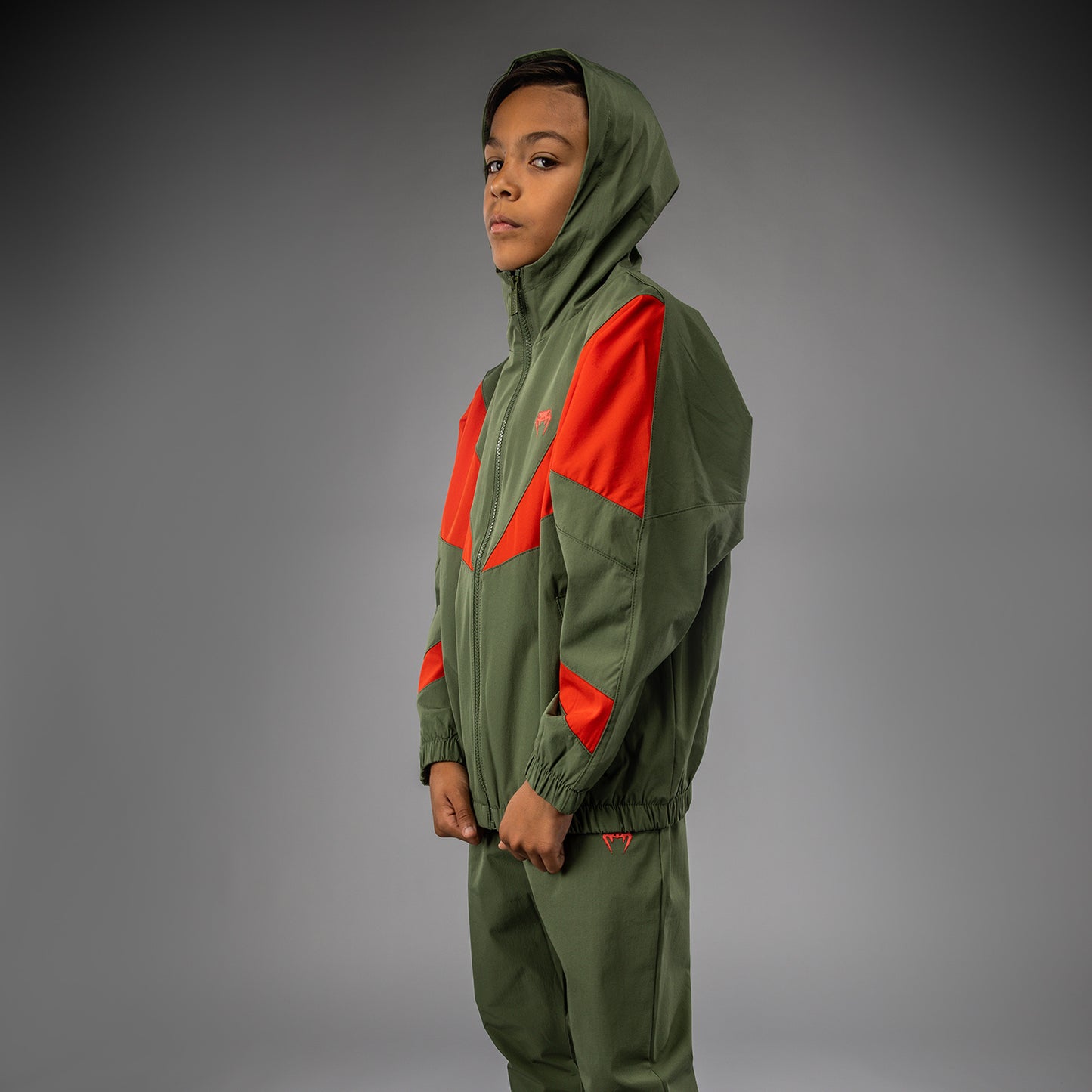 Venum Vectra Chaqueta de Chándal para Niños - Verde Ejército/Naranja