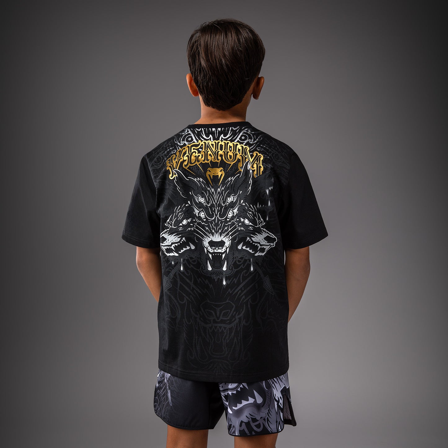 Venum Wolf Atak Camiseta Para Niños – Negro/Gris