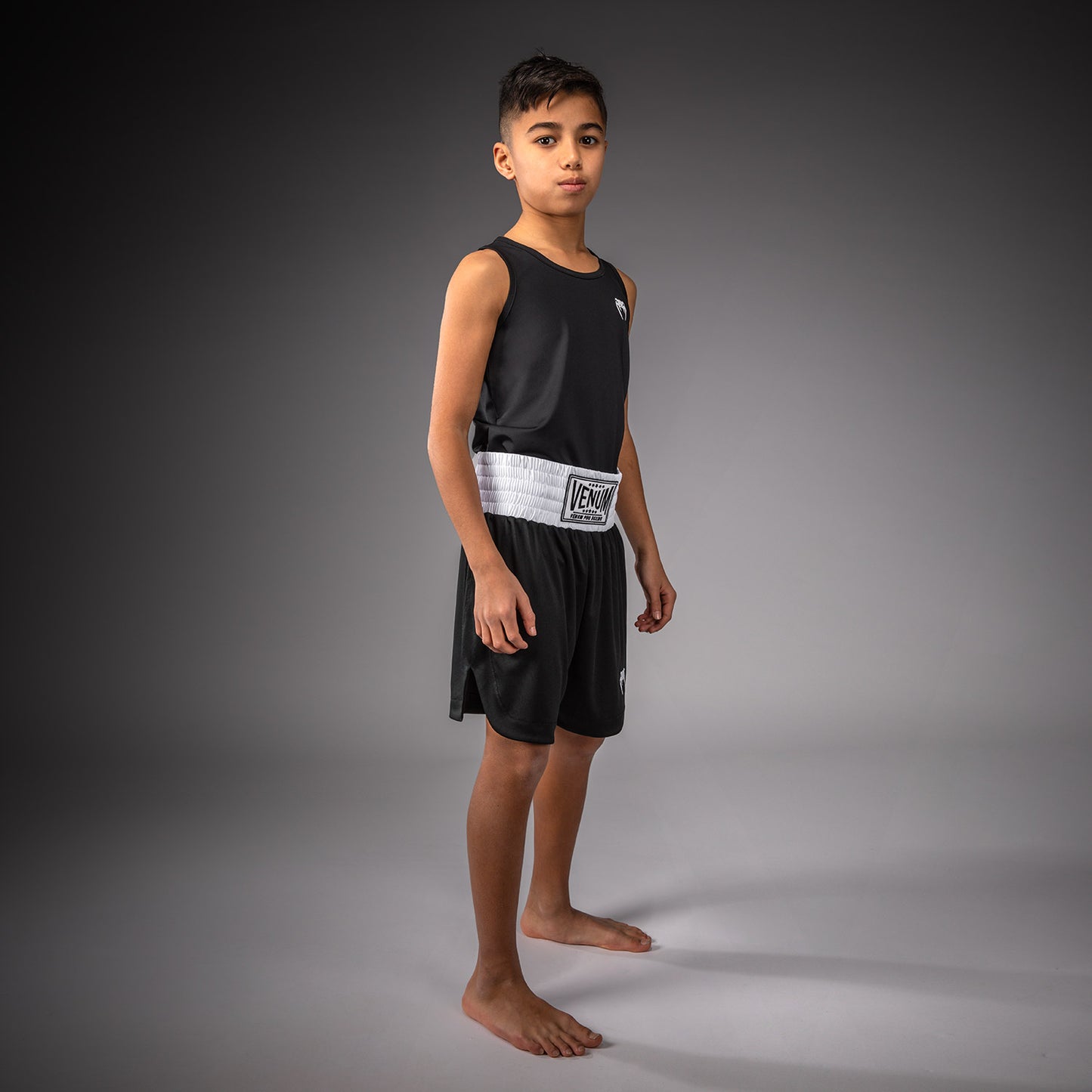 Venum Classic Short de Boxeo Para Niños – Negro/Blanco
