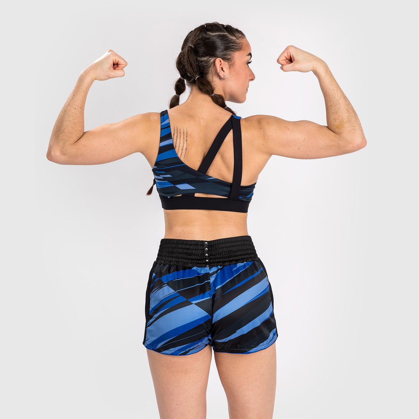 Venum Abyss Pantalones Cortos de Muay Thai para Mujer - Azul Sombra