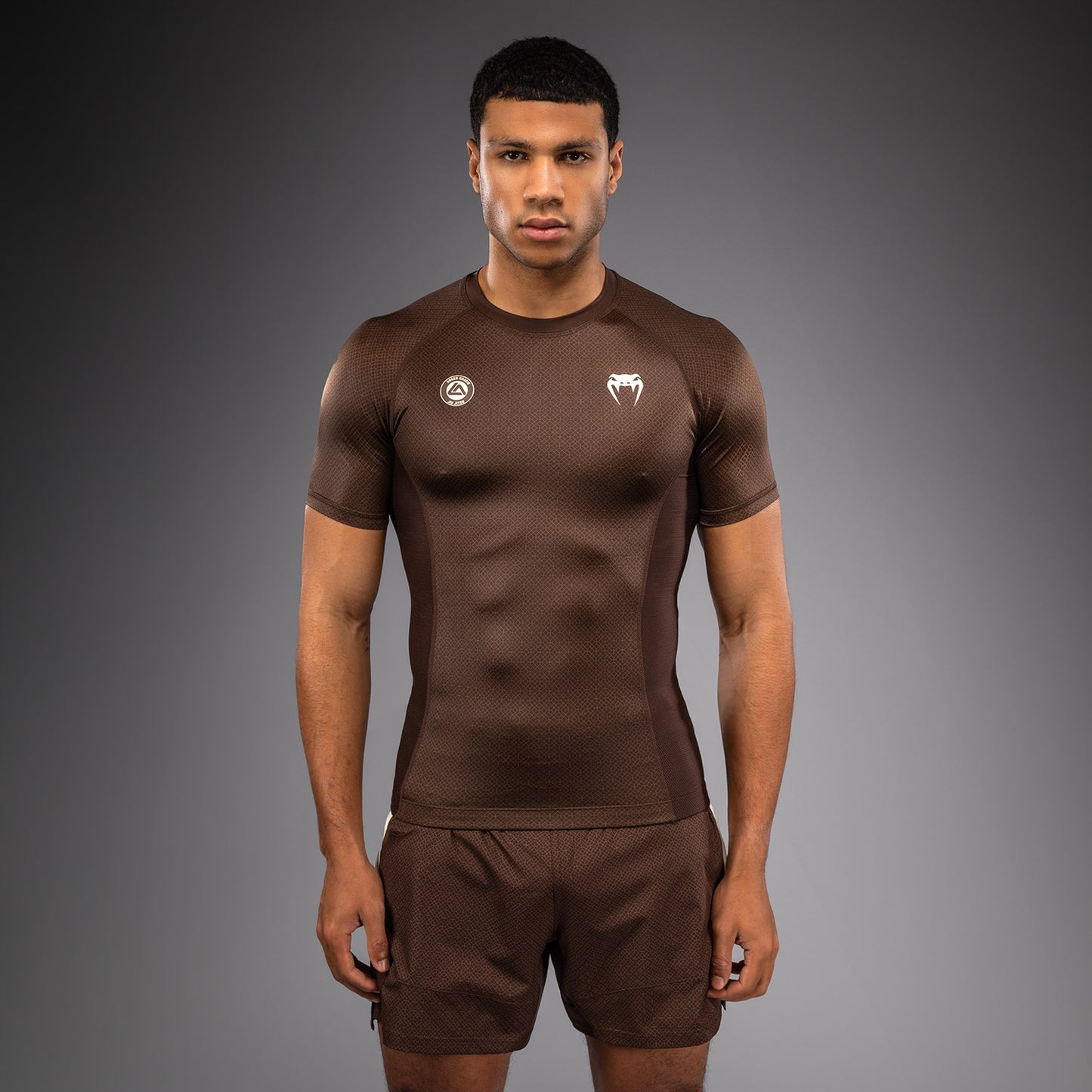 Venum x Roger Gracie Academy Rashguard Manga Corta - Marrón Oscuro