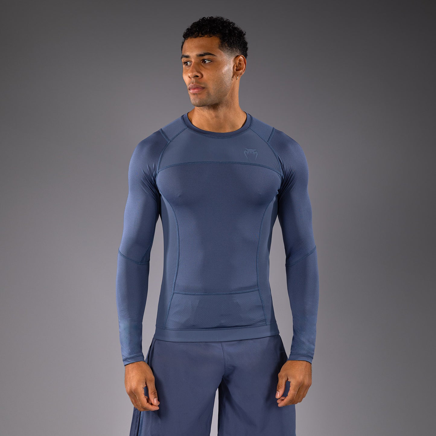 Venum G-Fit Air Rashguard de Manga Larga para Hombre - Azul Niebla