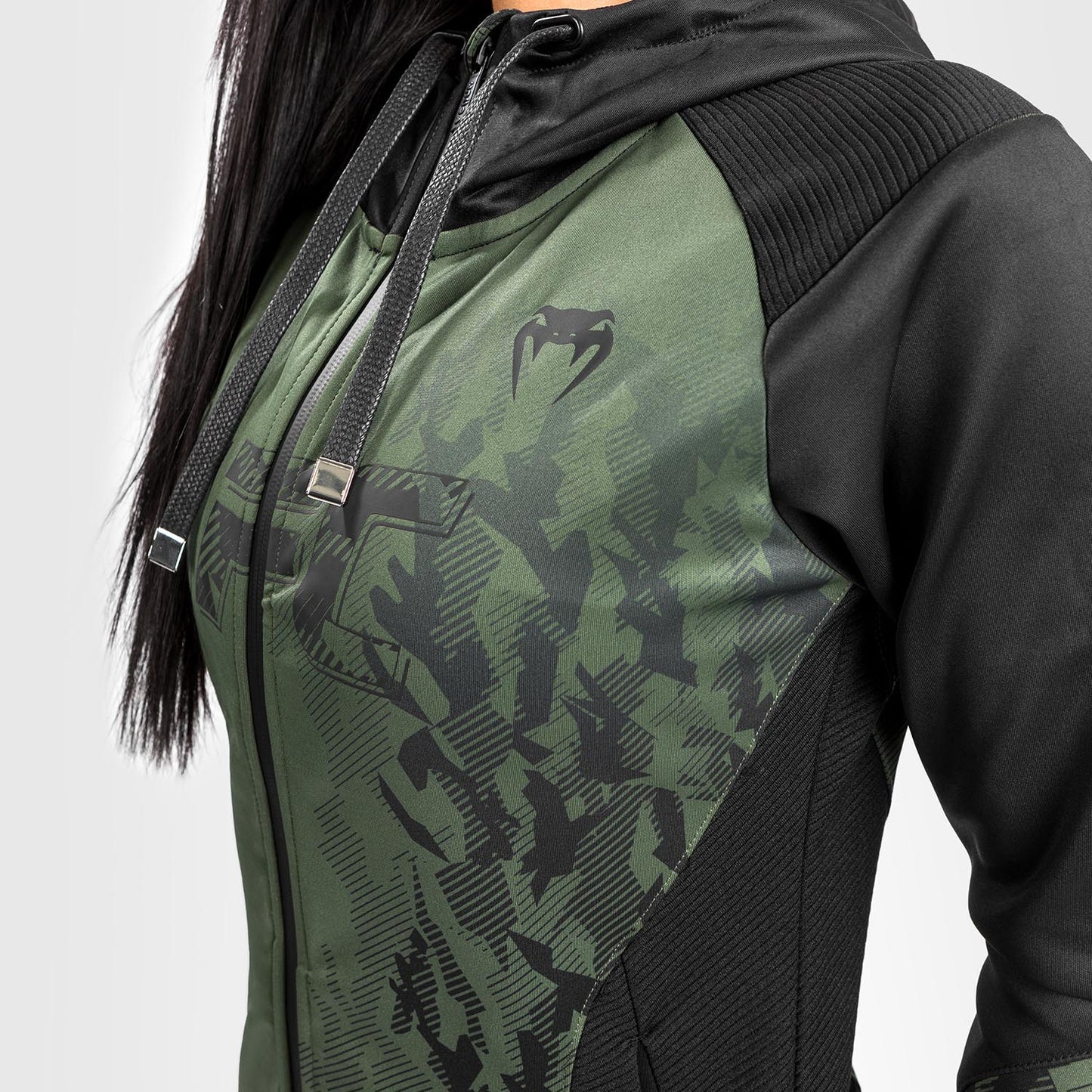Sudadera Con Cremallera Para Mujer UFC Venum Authentic Fight Week - Caqui