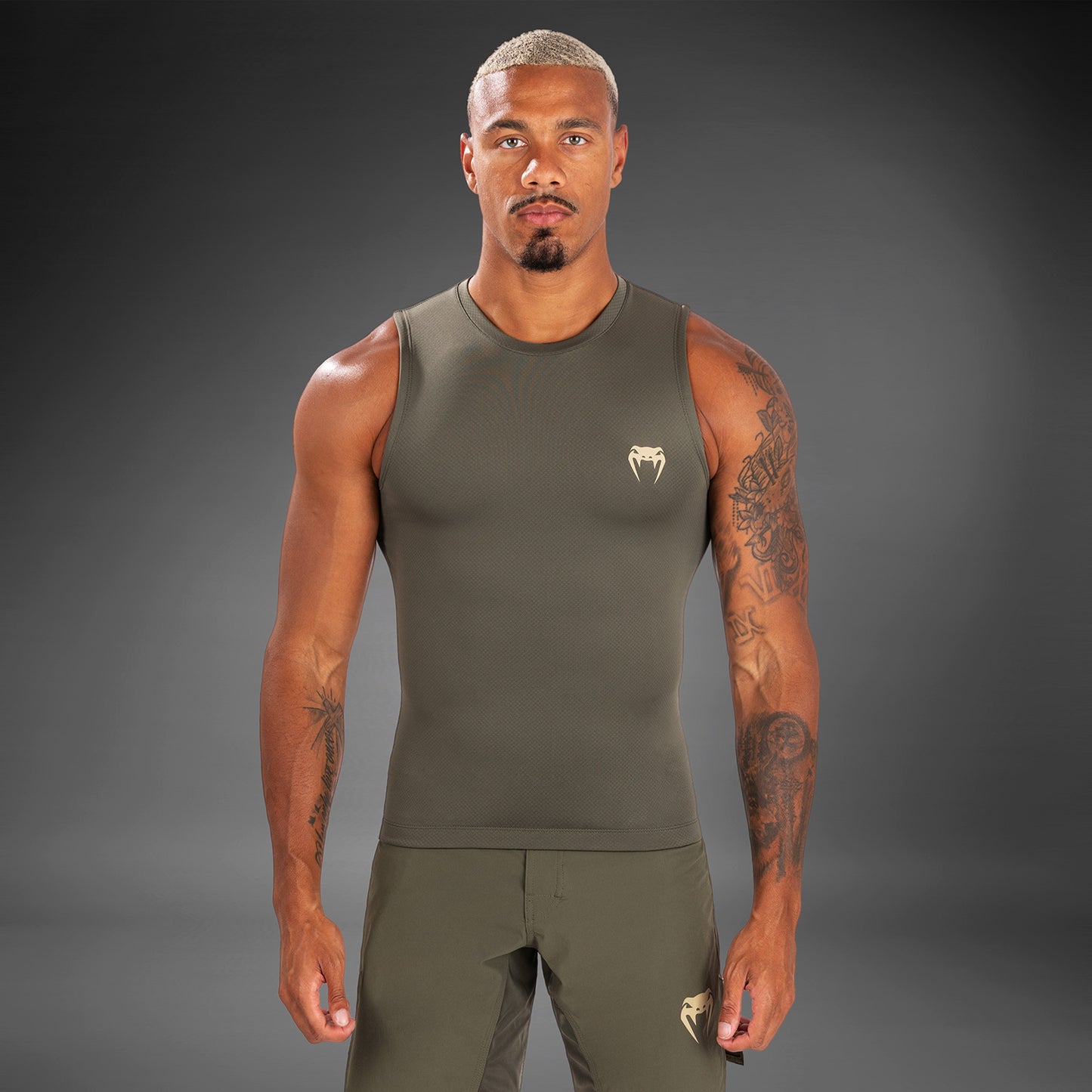 Venum Contender Lycra sin mangas para hombre - Caqui