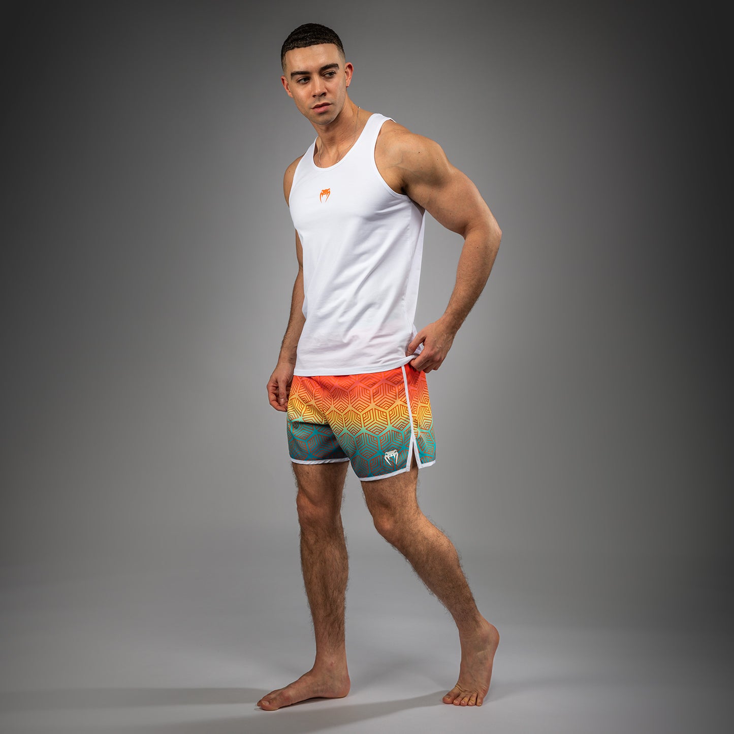 Venum Echo Tank Top - Blanco/Naranja Atardecer