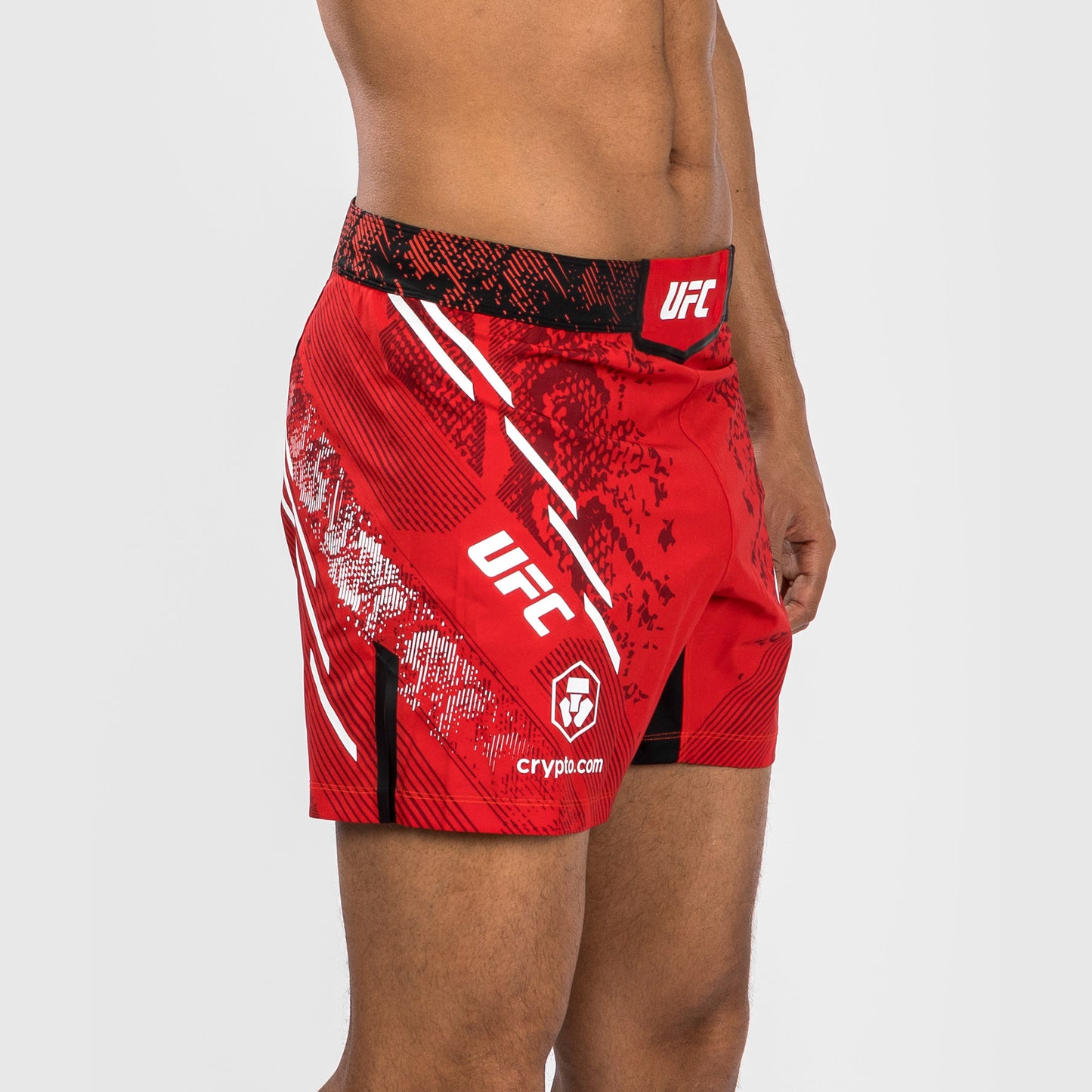 Pantalón corto de lucha UFC Adrenaline by Venum Personalized Authentic Fight Night para hombre - Corte corto – Rojo