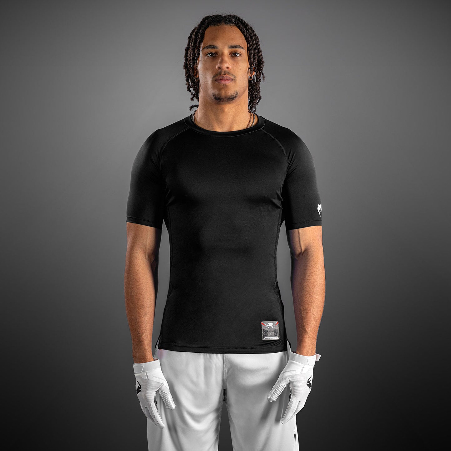 Venum Lineup Camiseta de Compresión Manga Corta - Negro/Blanco