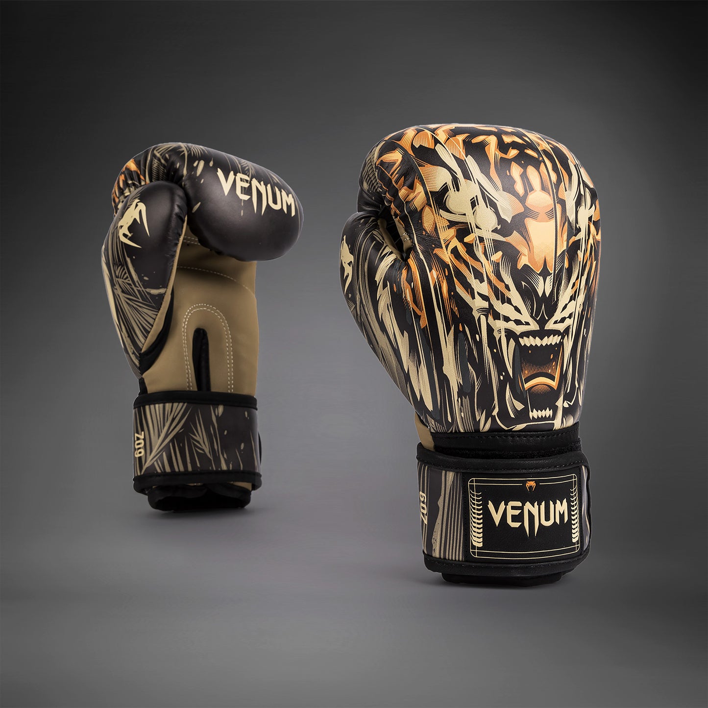 Venum Tiger Guantes de Boxeo para Niños - Negro/Naranja Neón