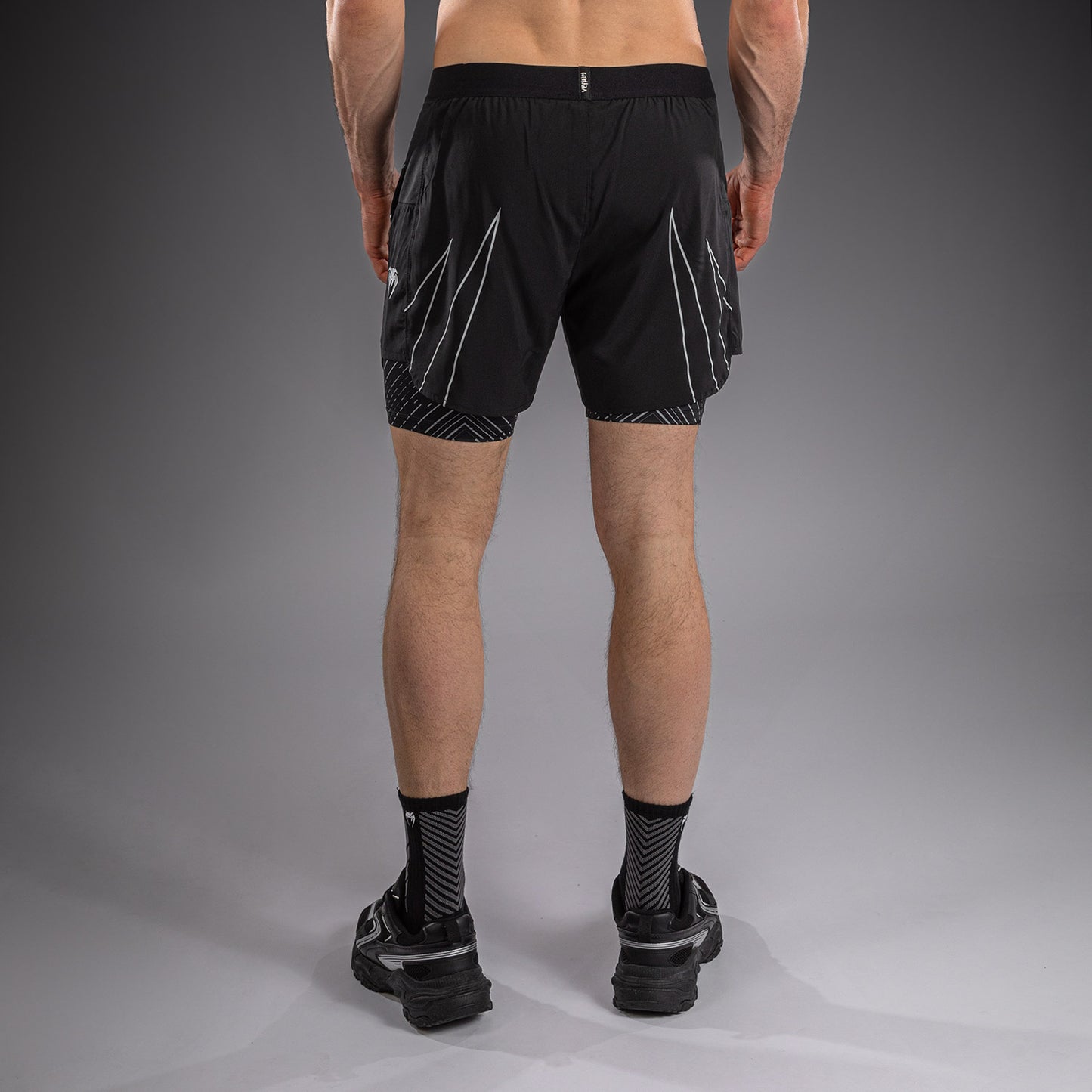 Venum Midnight Fury Pantalón Corto de Entrenamiento – Negro/Gris/Plata