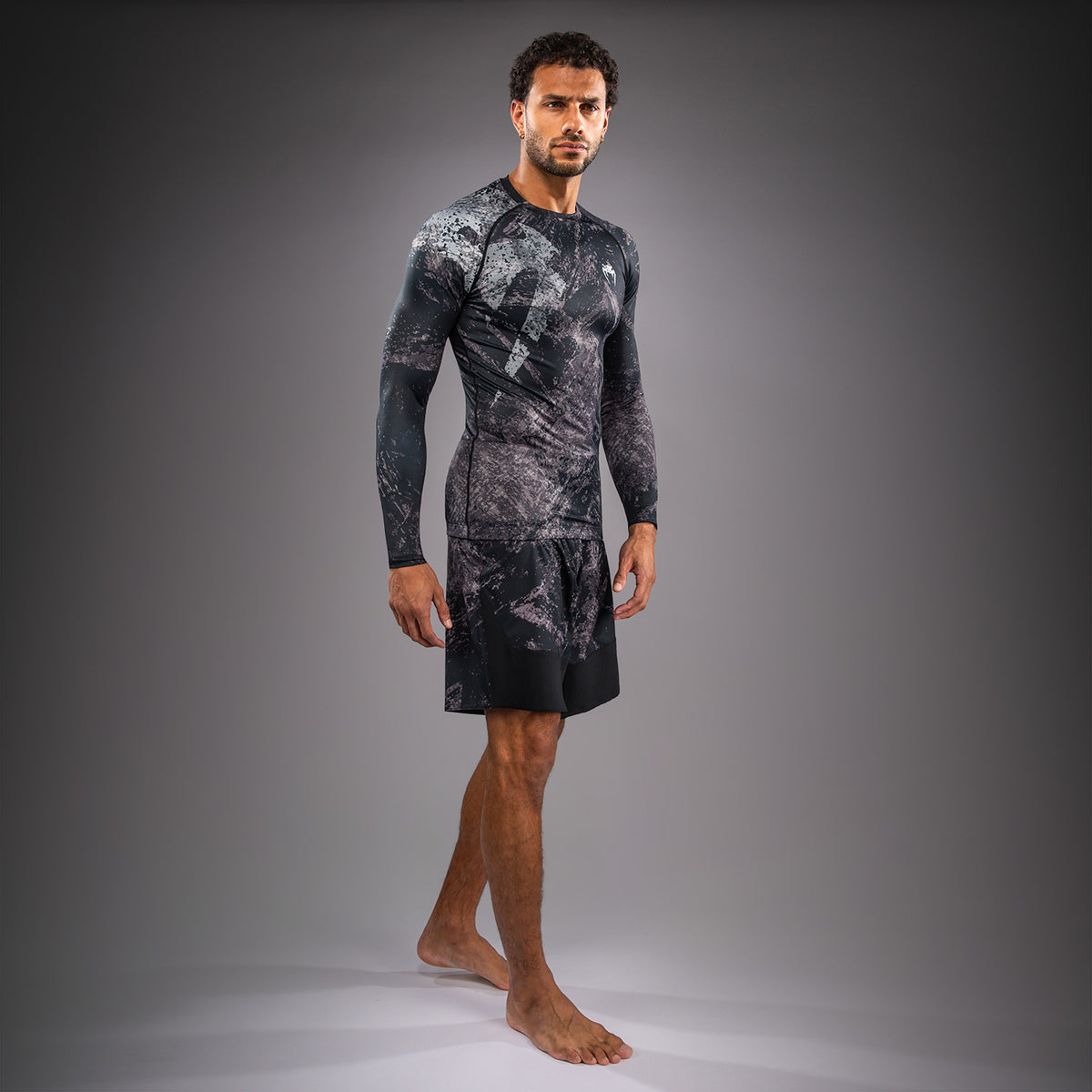 Venum Rage & Workout Rashguard de Manga Larga - Negro/Gris