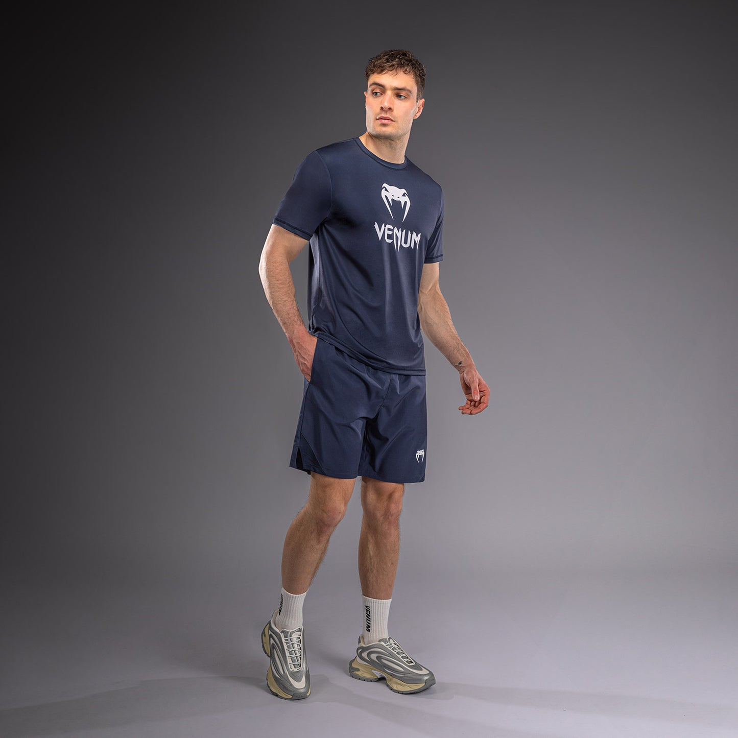 Venum Classic Camiseta Dry Tech - Azul marino/Blanco