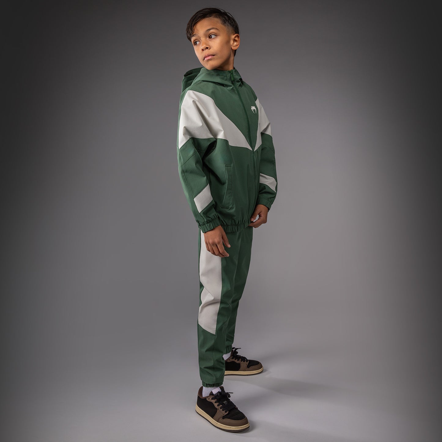 Venum Vectra Chaquetas de Chándal Niños – Verde Bosque/ Blanco Roto
