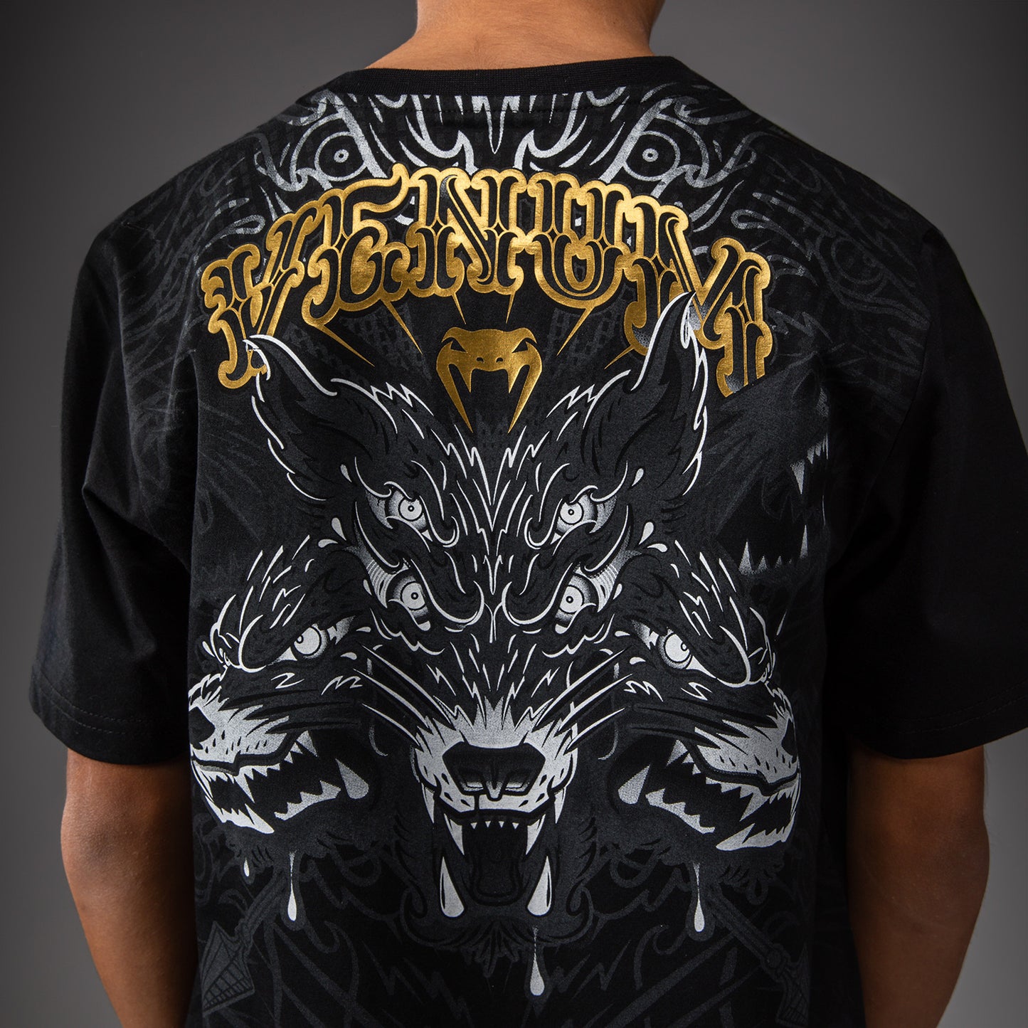 Venum Wolf Atak Camiseta Para Niños – Negro/Gris