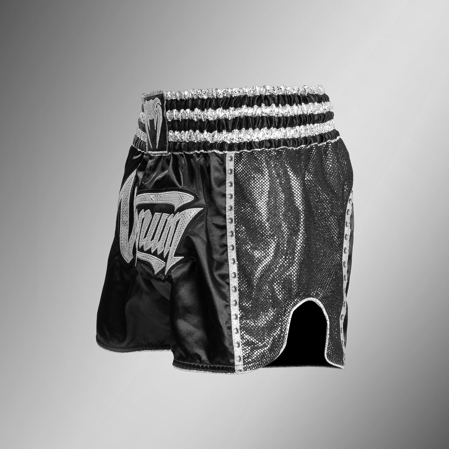 Pantalones Cortos Muay Thai Venum Absolute 2.0 - Negro/Plata