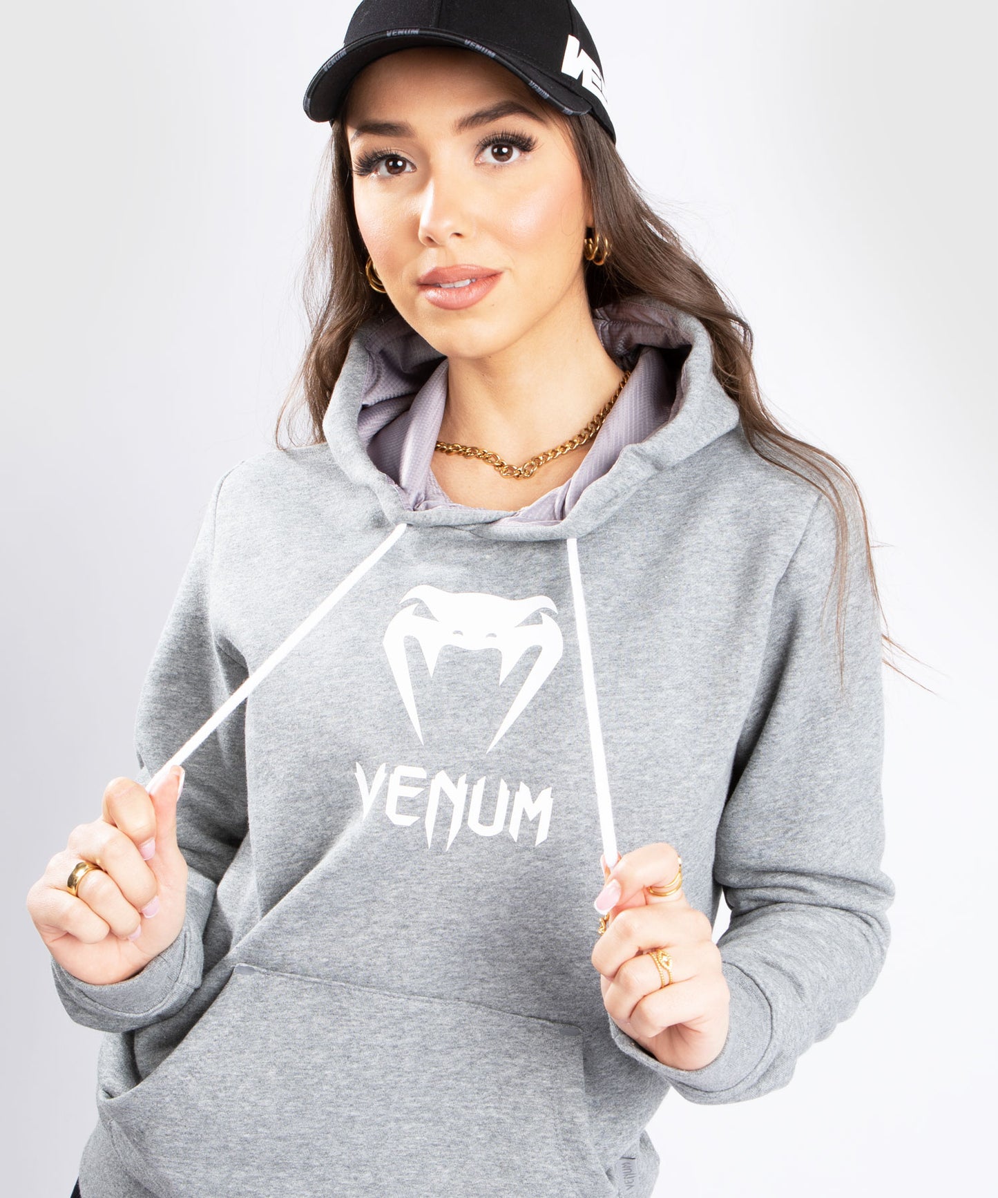 Sudadera con capucha Venum Classic - De mujer - Gris Claro Jaspeado