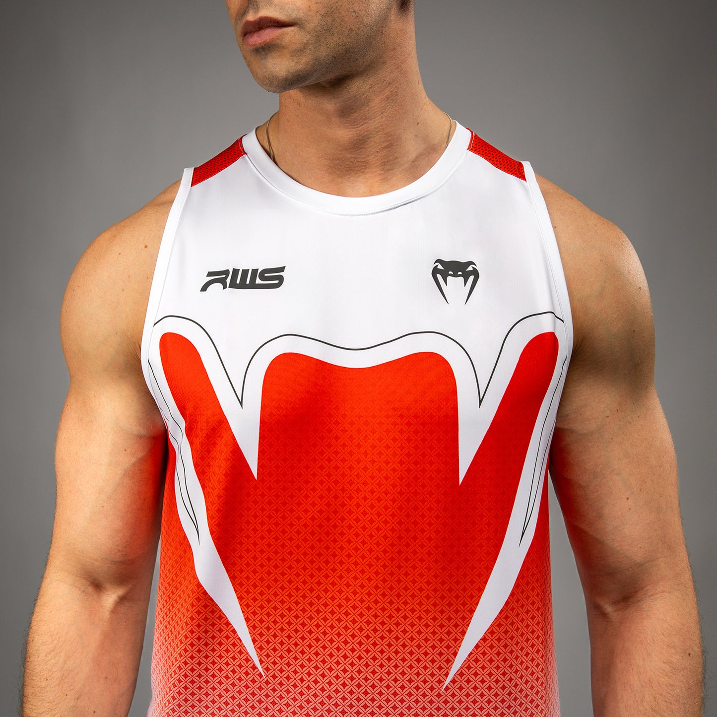 Venum x RWS 2.0 Camiseta Técnica Sin Mangas para Hombre – Blanco/Rojo