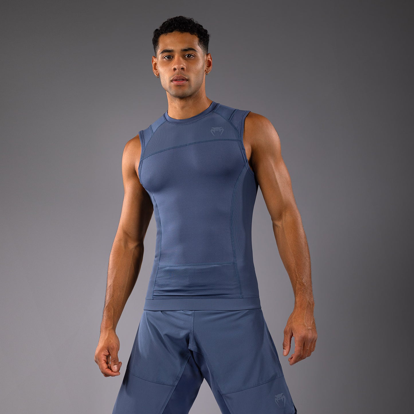 Venum G-Fit Air Rashguard sin Mangas para Hombre - Azul Niebla