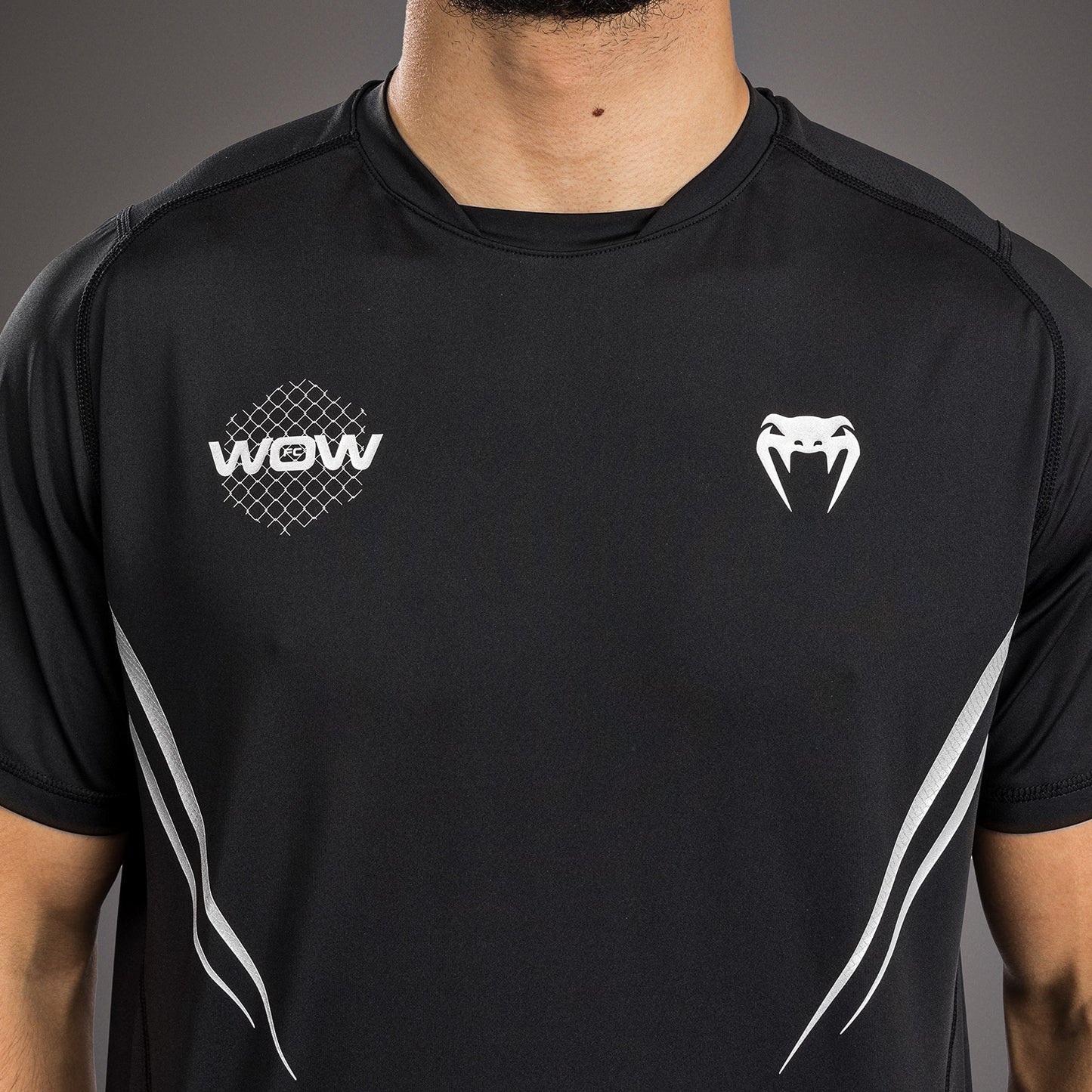 Venum x WOW FC Camiseta Dry-Tech - Negro/Gris Plateado