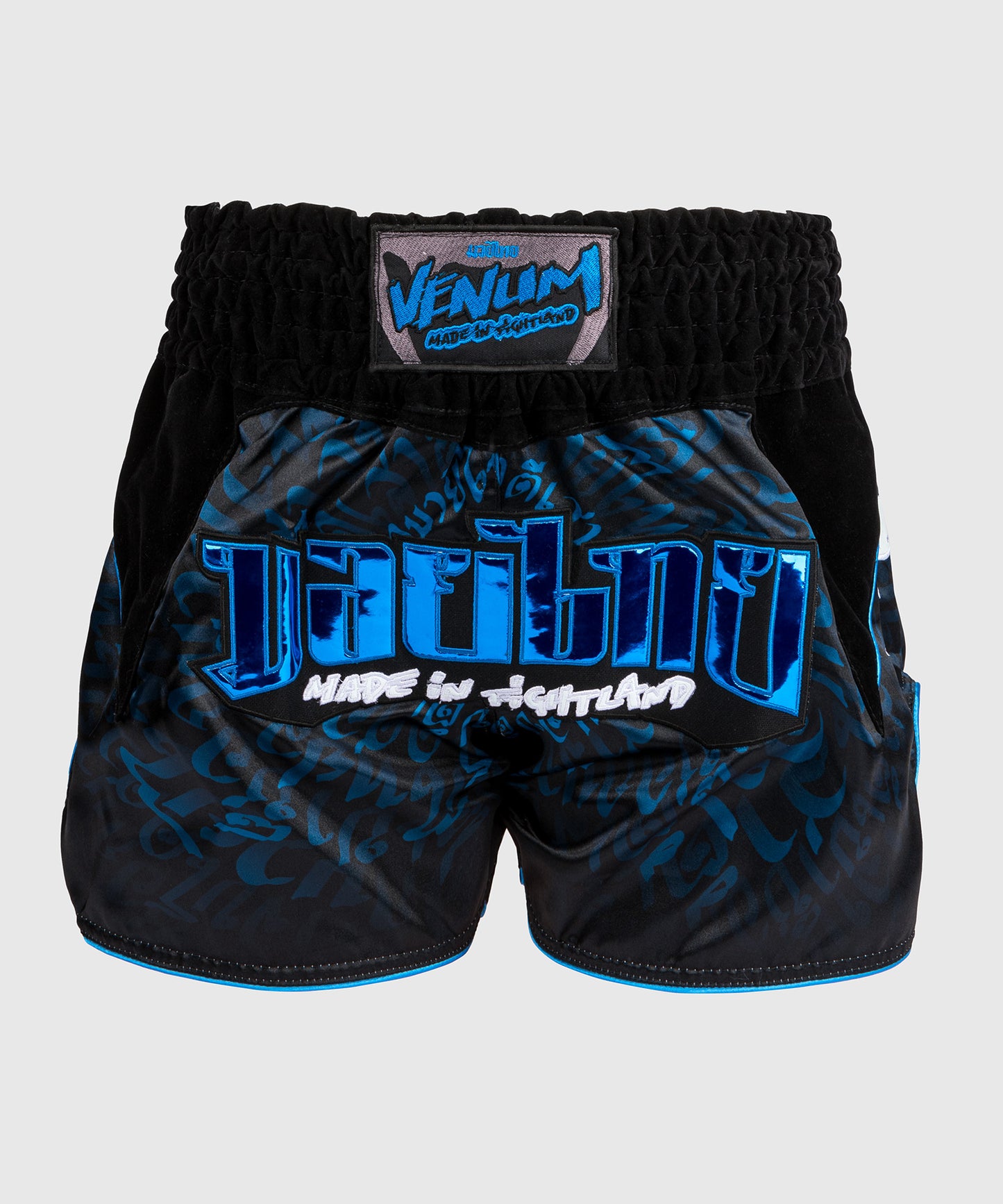 Venum Attack Pantalones cortos de Muay Thai - Negro/Azul