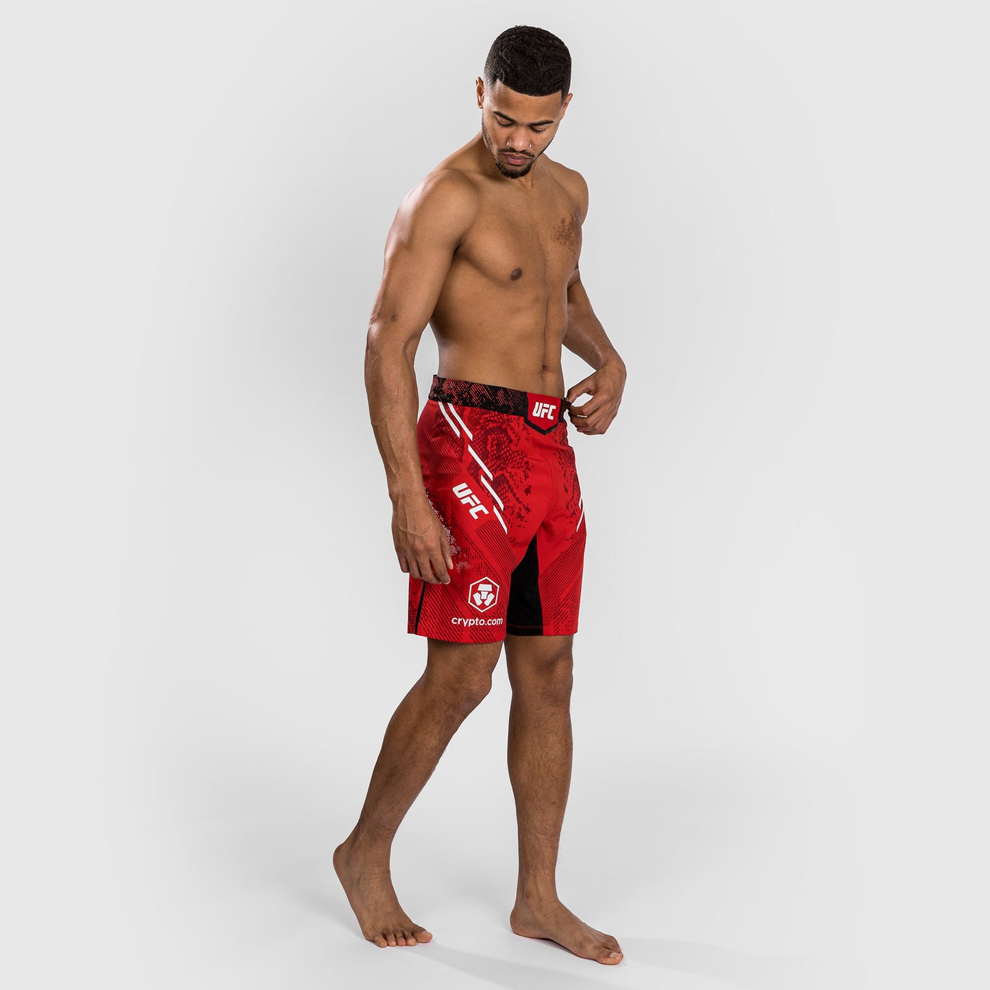 Pantalón Corto UFC Adrenaline by Venum Personalizado Authentic Fight Night, Corte Largo, Hombre - Rojo