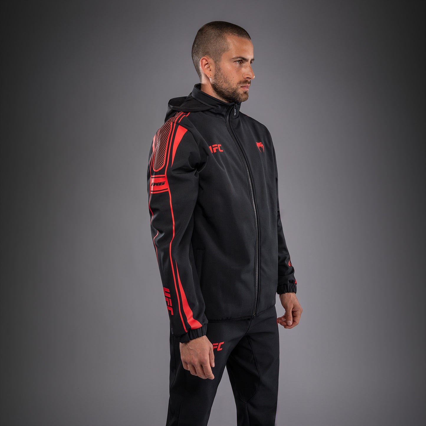 Venum UFC Unity by Venum Authentic Fight Week Sudadera con Capucha y Cremallera para Hombre - Negro