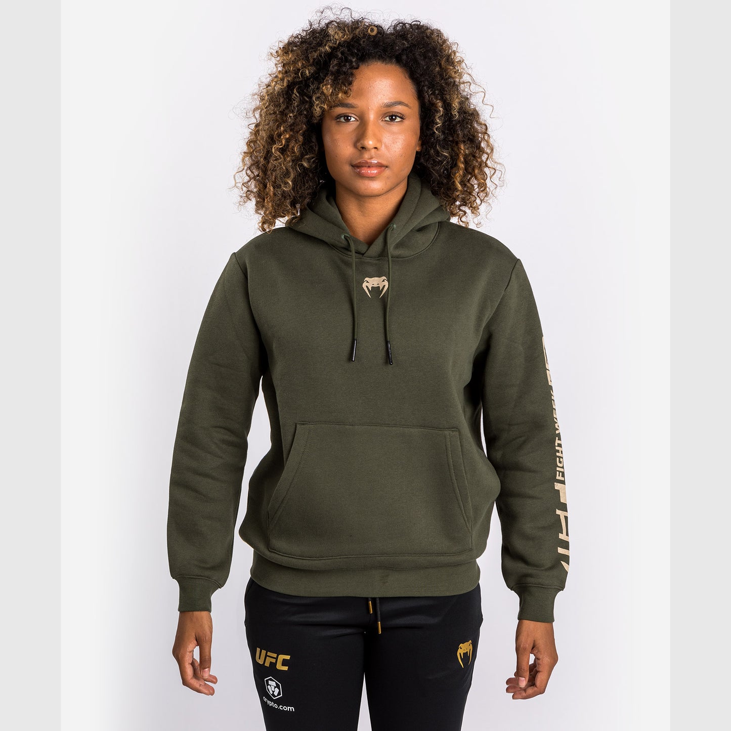 UFC Adrenaline by Venum Fight Week Sudadera con Capucha para Mujer - Caqui