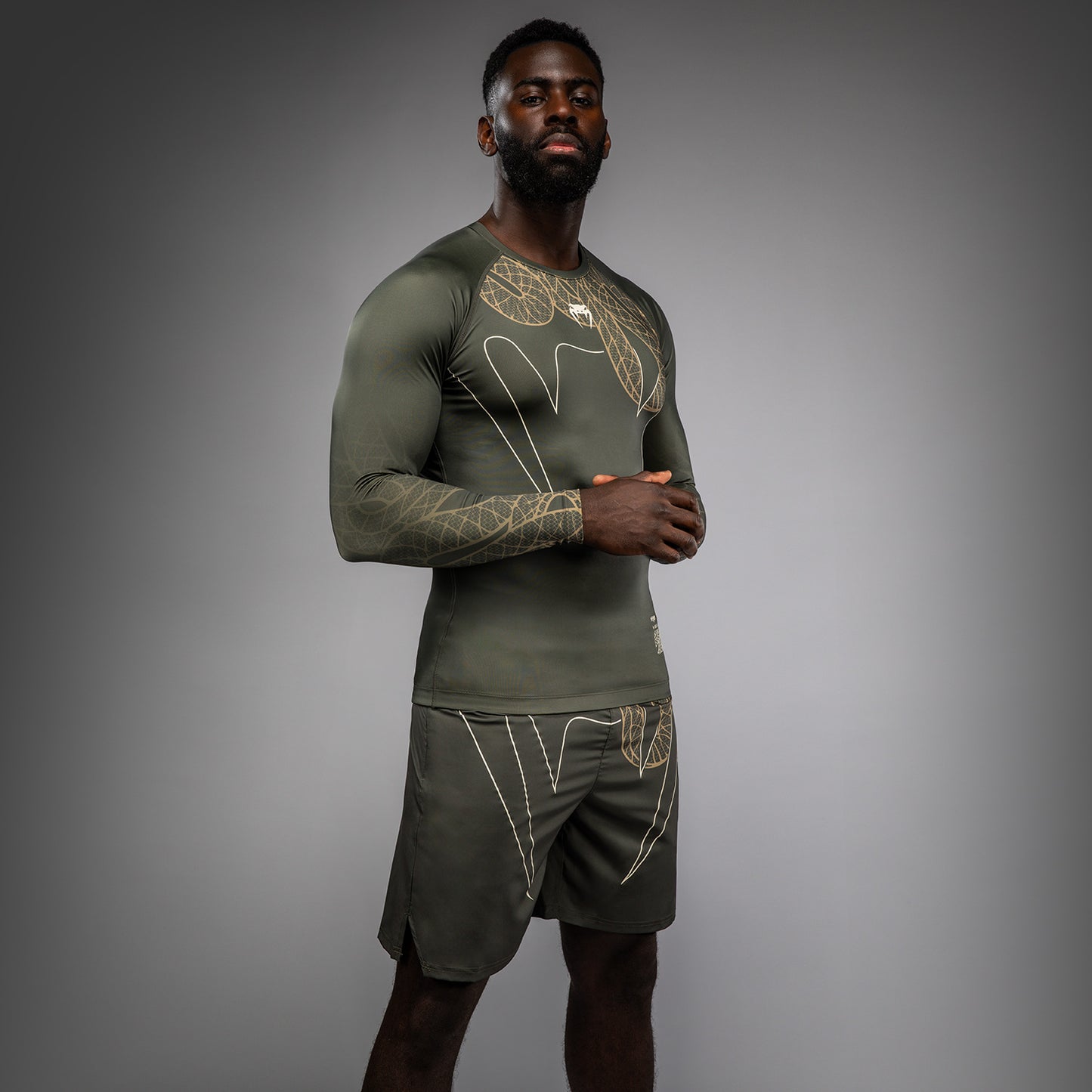 Venum Serpenti Rashguard de Manga Larga – Caqui/Bronce/Marfil