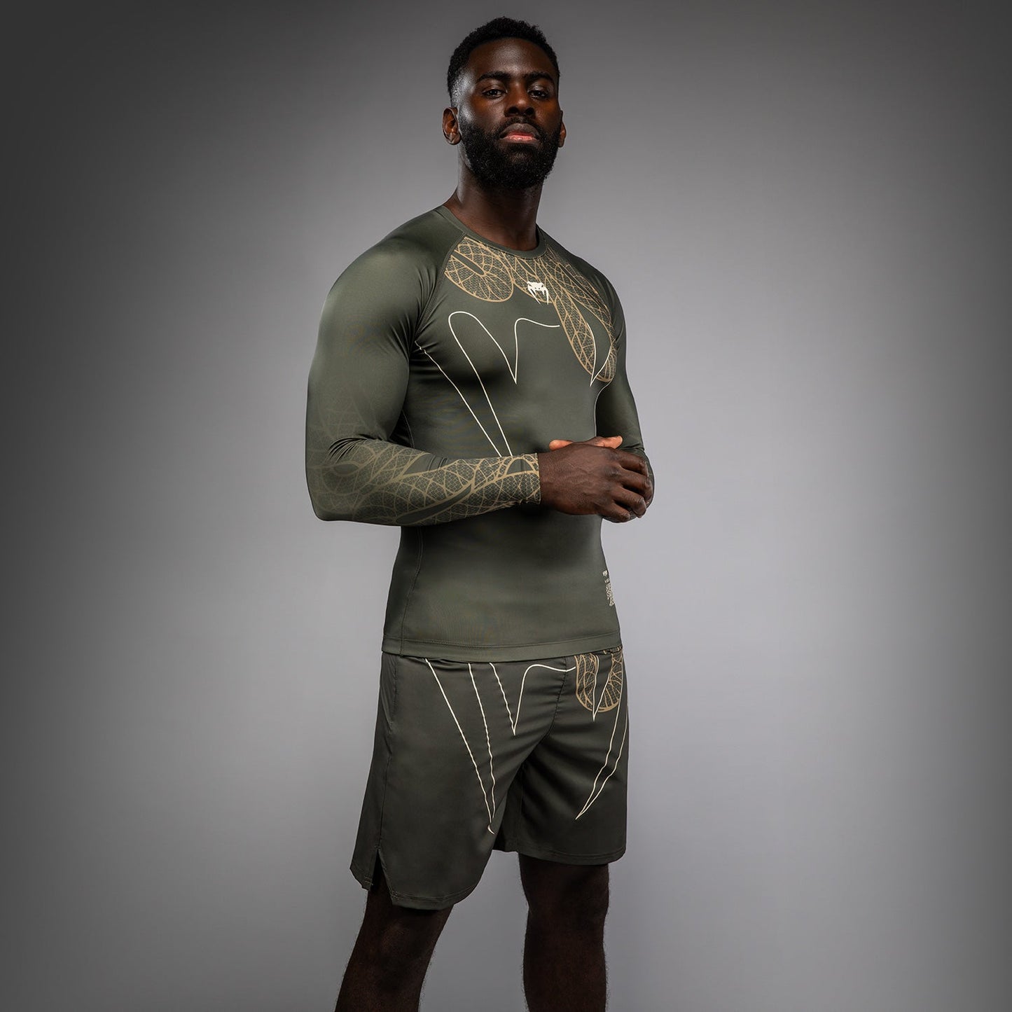 Venum Serpenti Rashguard de Manga Larga – Caqui/Bronce/Marfil