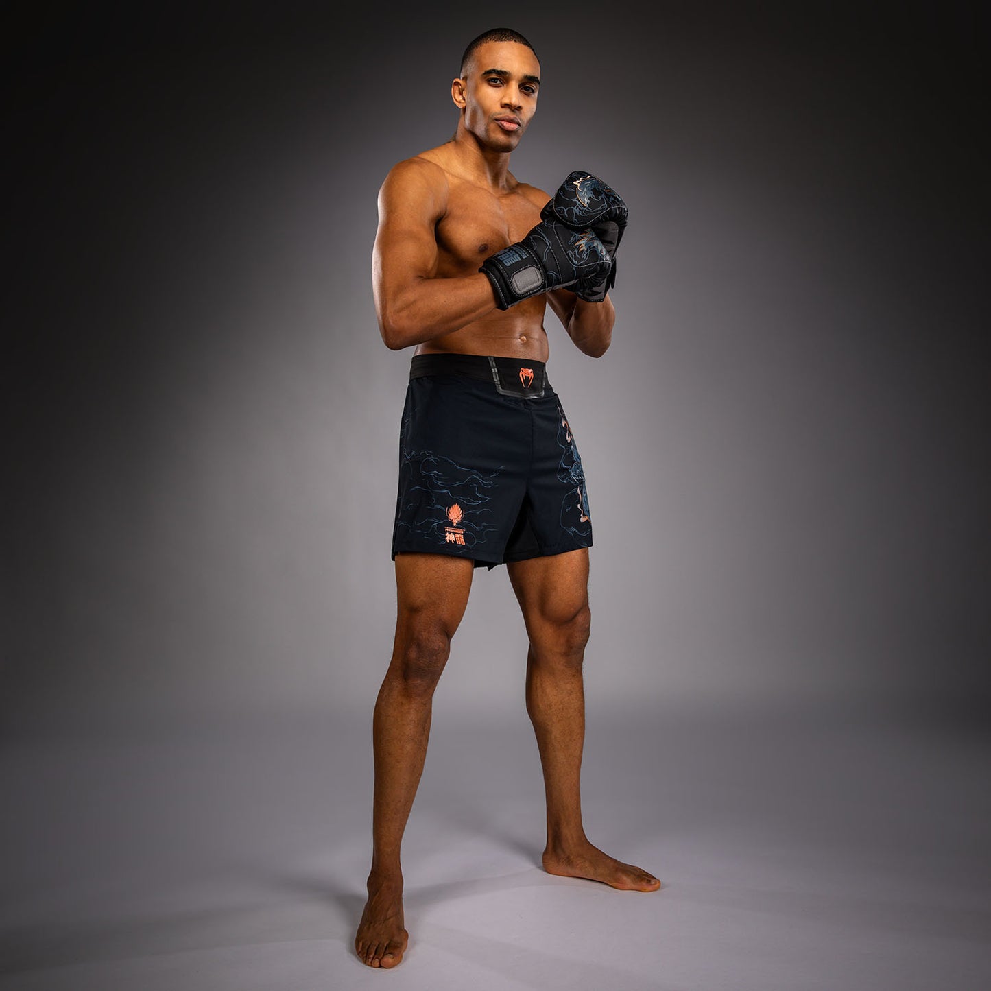 Venum Thunder Dragon Short de Combate – Negro/Gris/Cobre