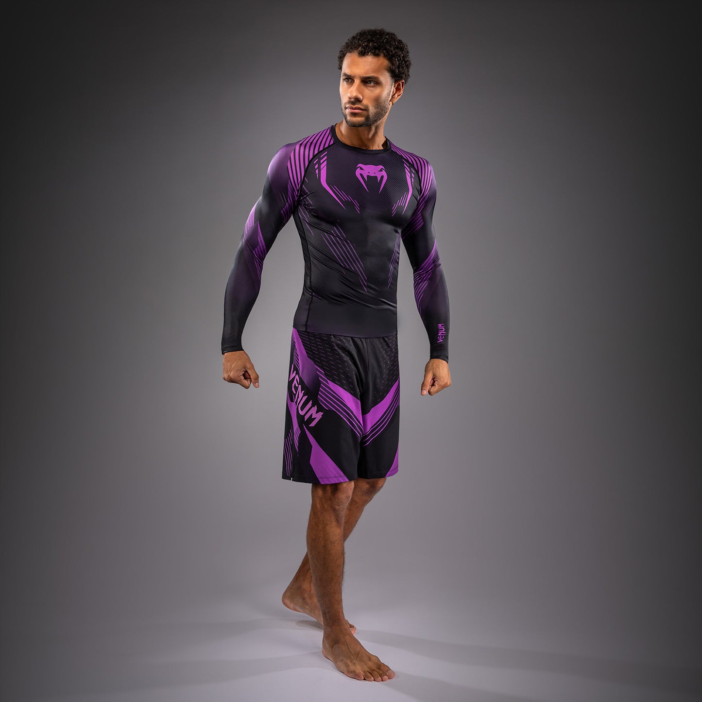 Venum No-Gi 6.0 Rashguard Manga Larga - Negro/Morado