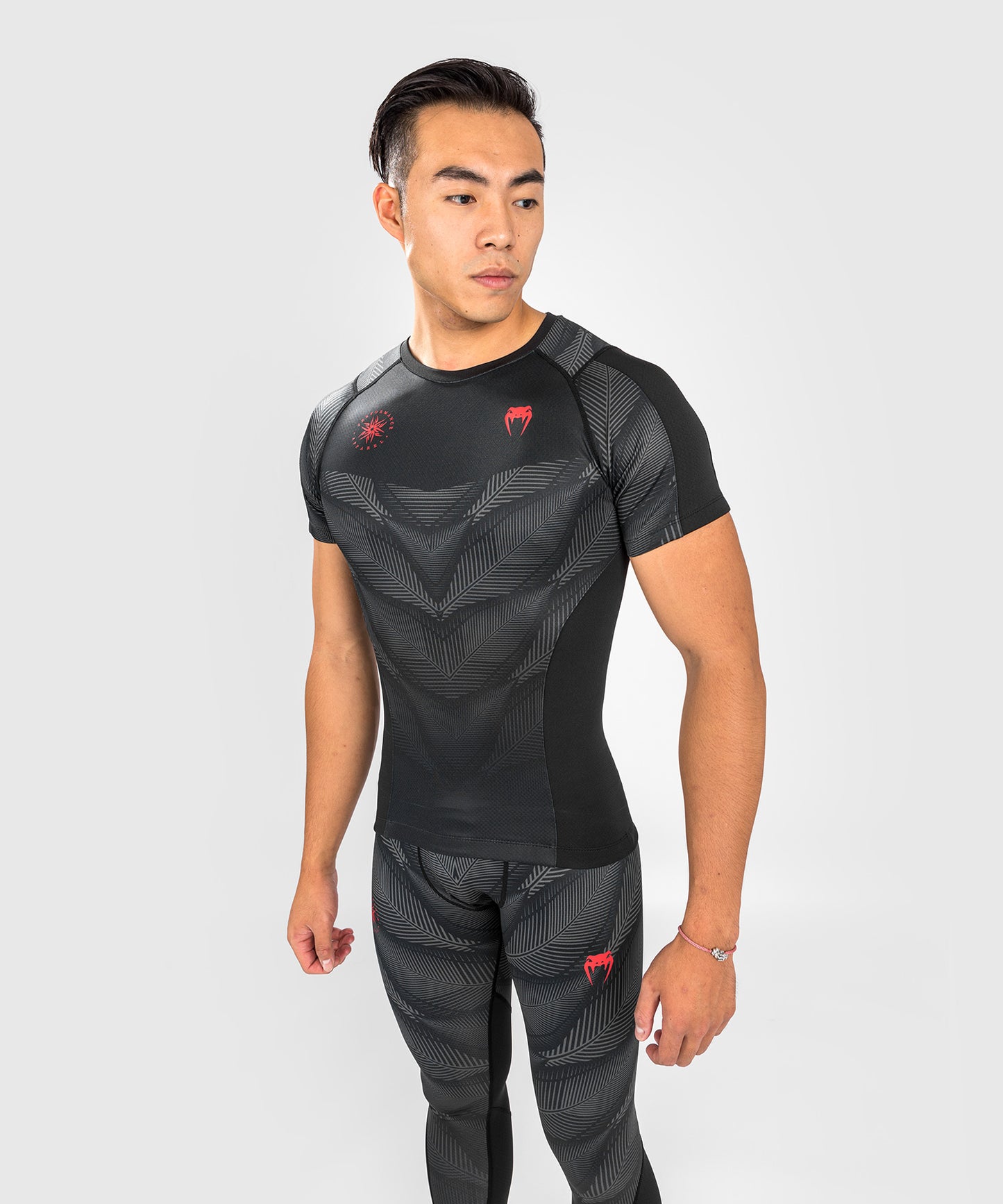 Camiseta de compresión Venum Phantom - Mangas cortas - Negro/Rojo