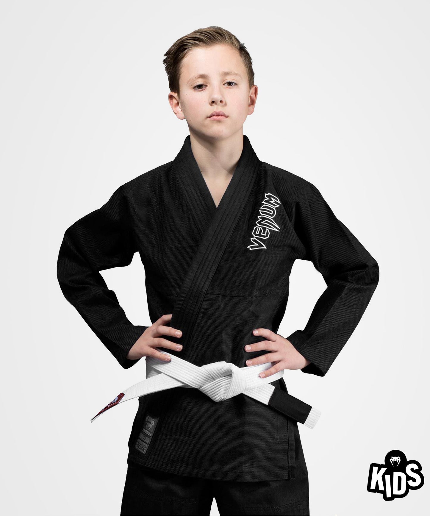 Venum Contender Kids Kimono BJJ (Cinturón blanco incluido)  - Negro