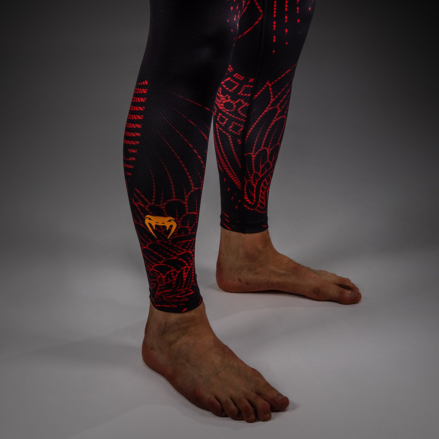Venum Quetzal Fury Pantalones Cortos Compresivos - Negro/Rojo Fury/Mandarina