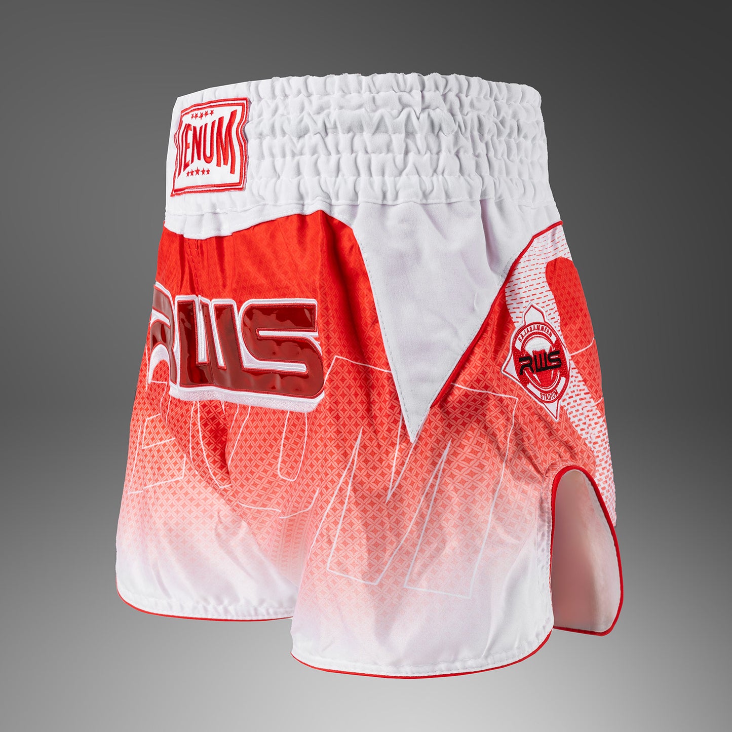Venum x RWS 2.0 Pantalones Cortos de Muay Thai – Blanco/Rojo